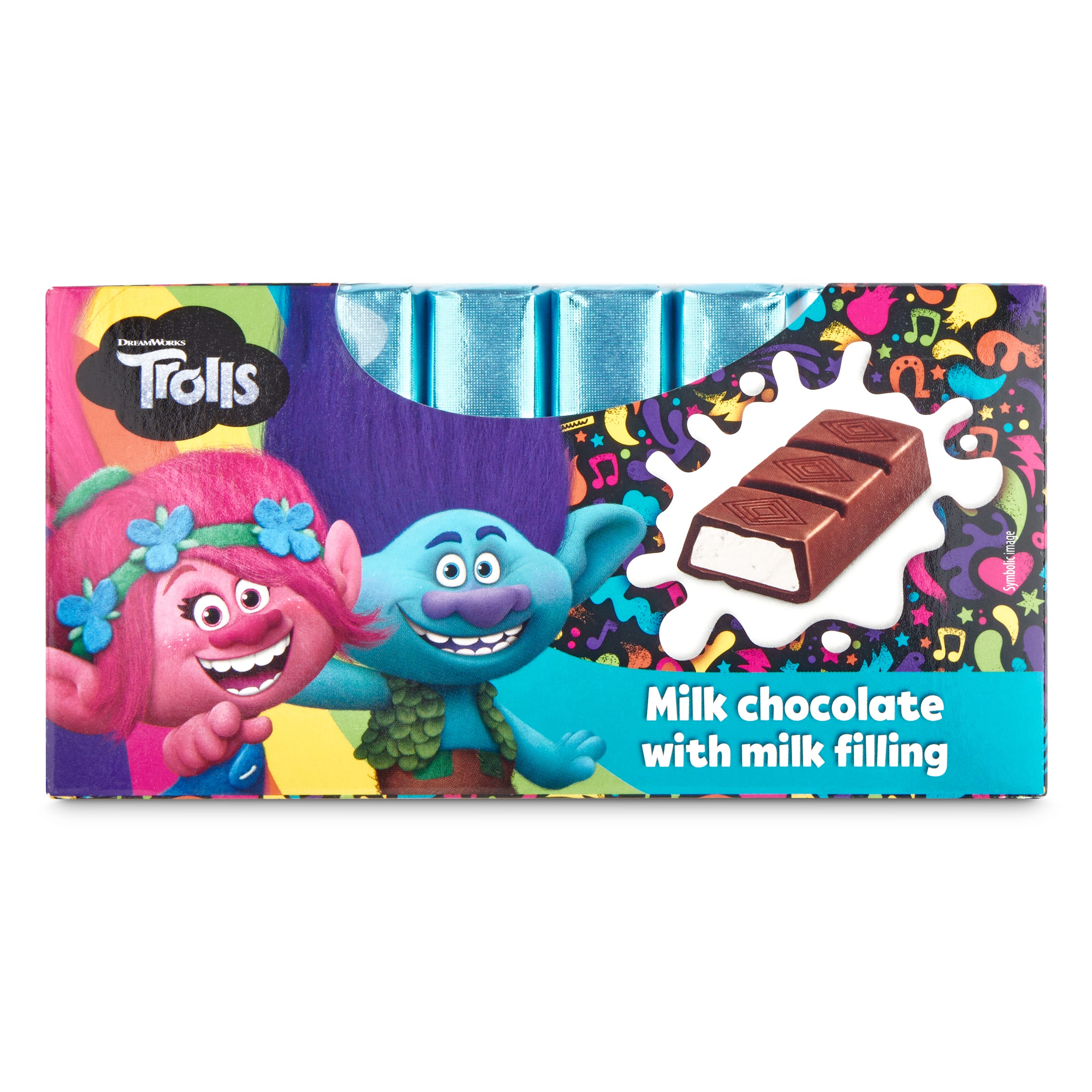 Mini barritas de chocolate con leche Nickelodeon caja 100 g
