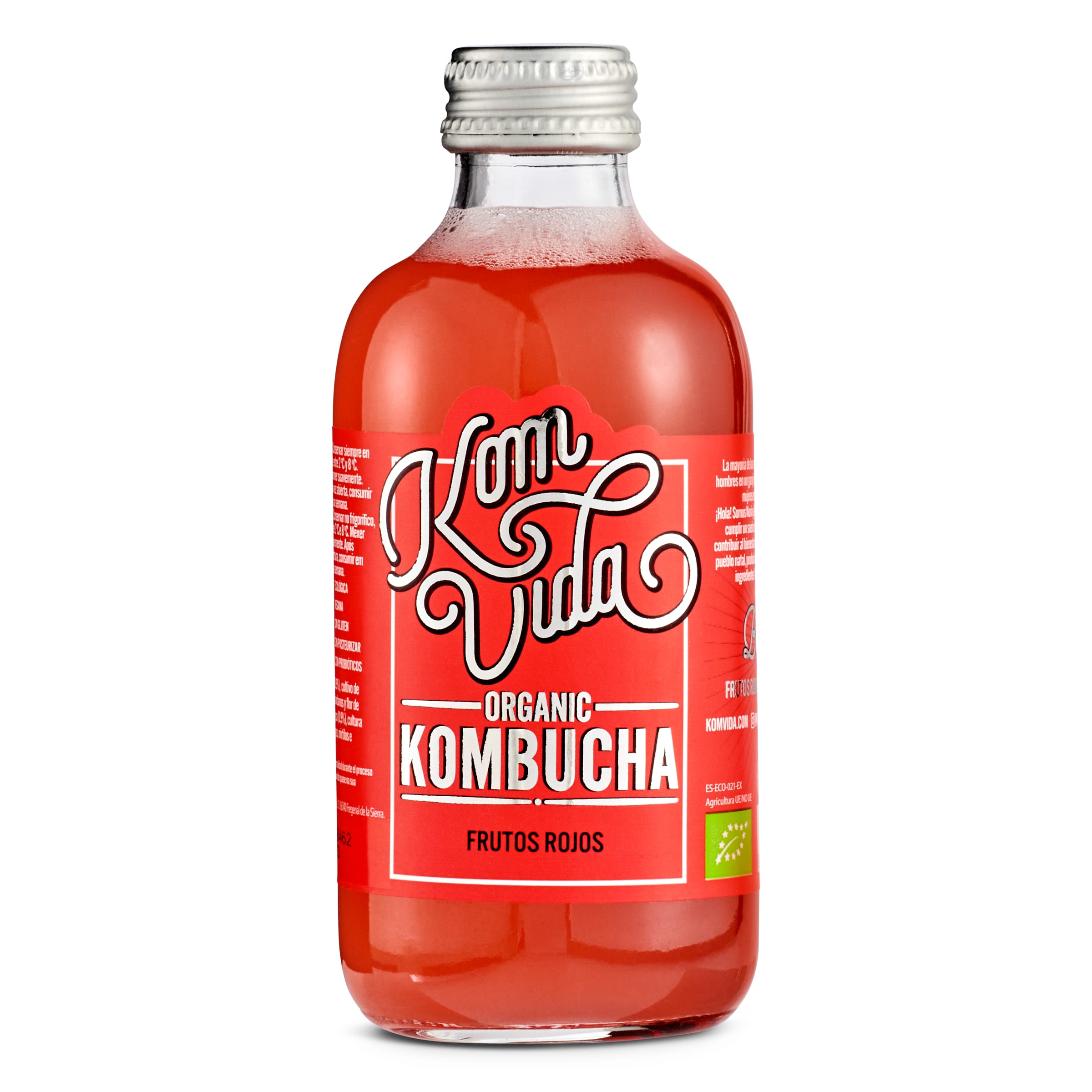 KOMVIDA bebida de kombucha con frutos rojos botella 250 ml