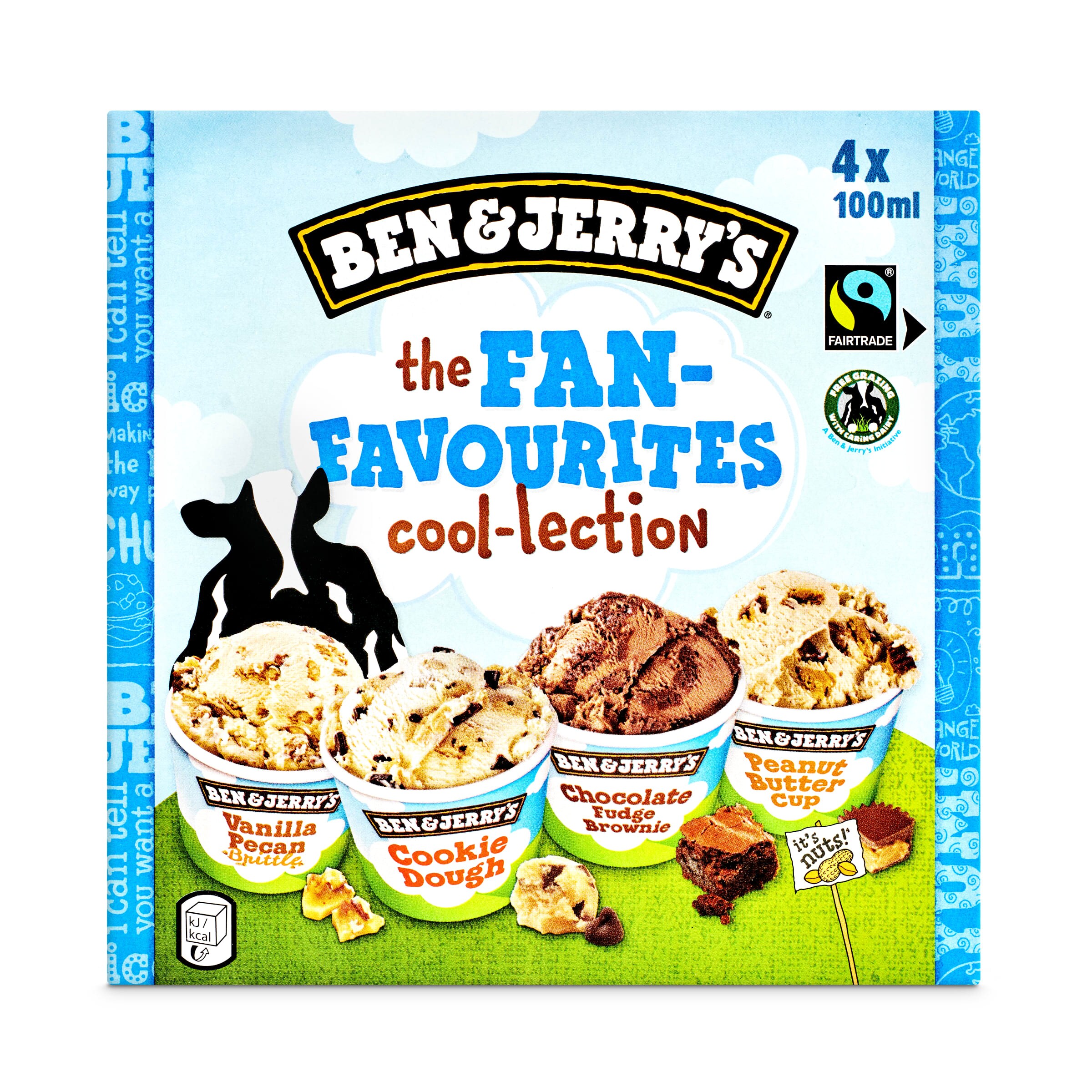 BEN&JERRY helado the fan favourites collection pack 4 uds 100 ml