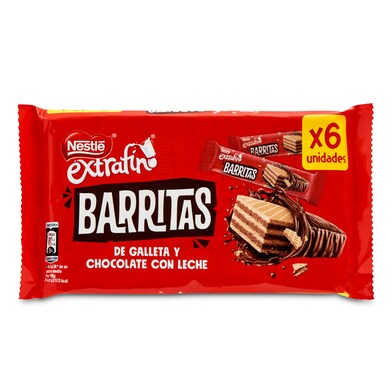 Barritas de galleta y chocolate con leche Nestlé Extrafino pack 108 g-0 Barritas de galleta y chocolate con leche Nestlé Extrafino pack 108 g-0