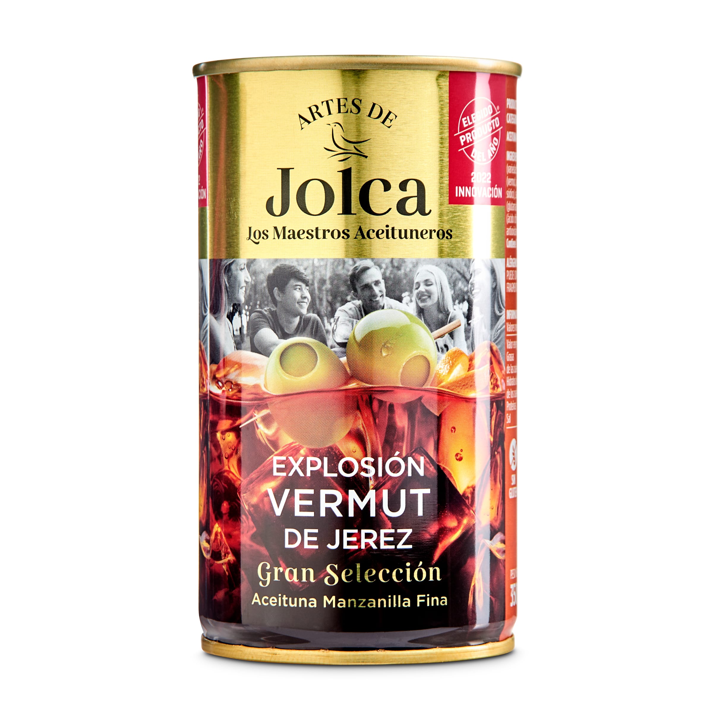 JOLCA aceitunas verdes rellenas de vermut lata 150 gr