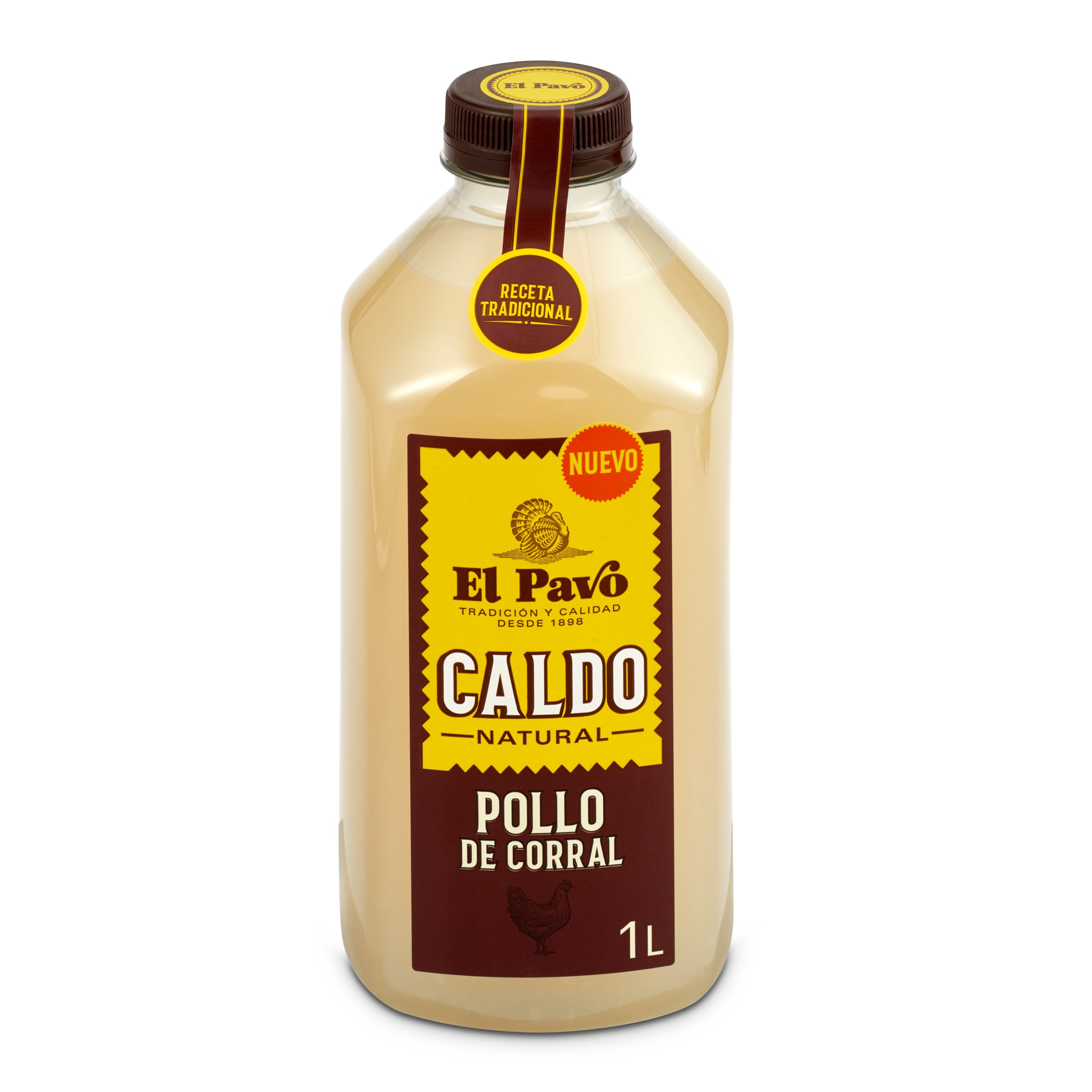 EL PAVO caldo natural de pollo de corral botella 600 ml