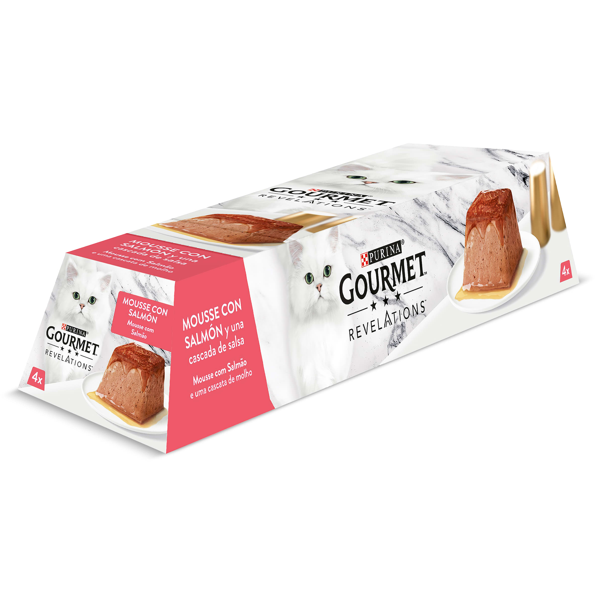 GOURMET mousse para gatos de salmón pack 4 x 57 gr