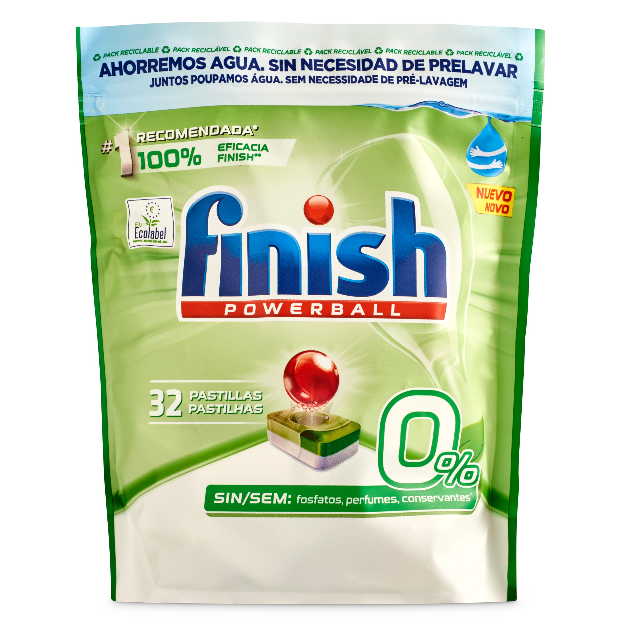 FINISH lavavajillas máquina 0% en cápsulas 25 +7 uds