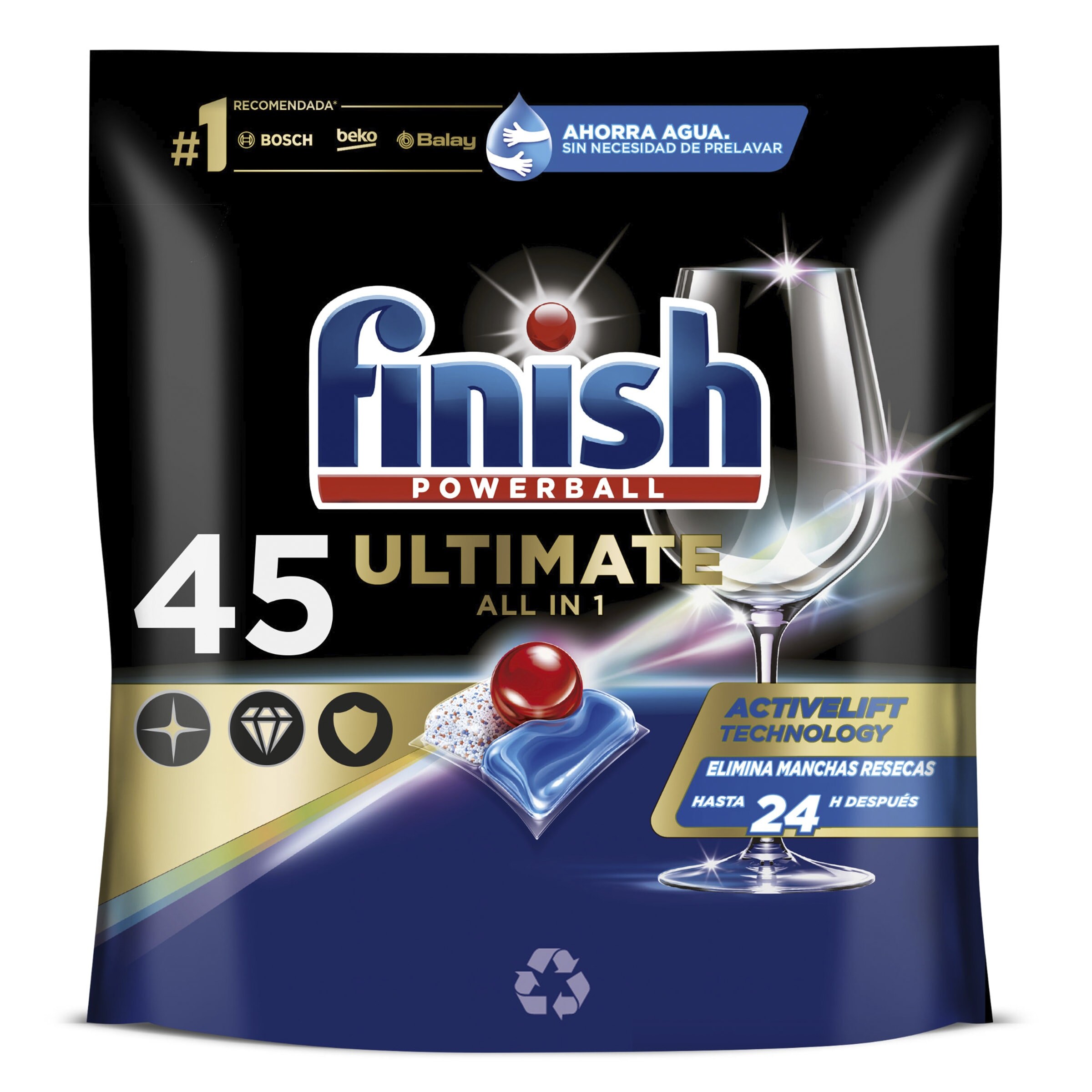 FINISH Quantum lavavajillas máquina powerball en cápsulas 48 uds