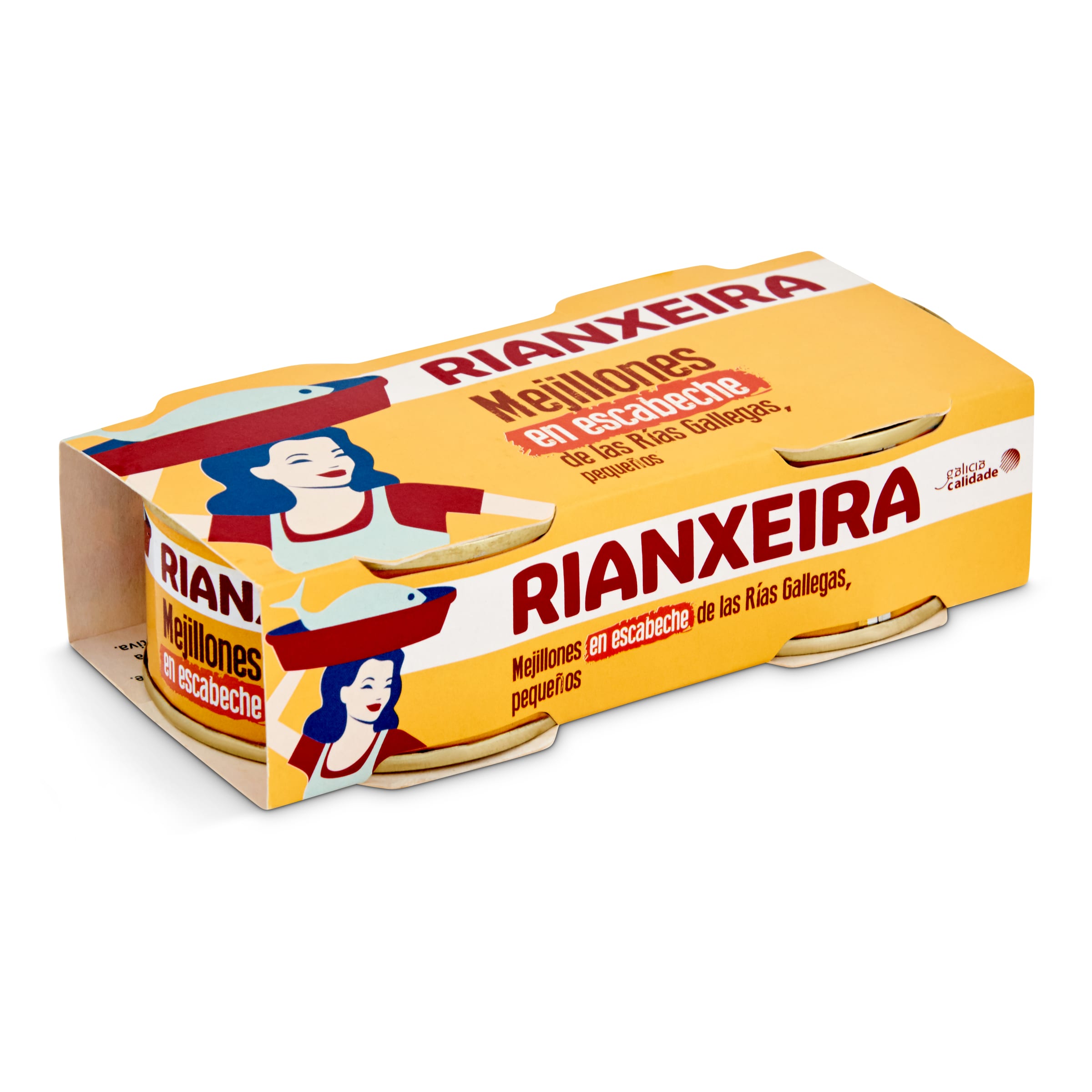 RIANXEIRA mejillones en escabeche pack 2 latas 43 gr