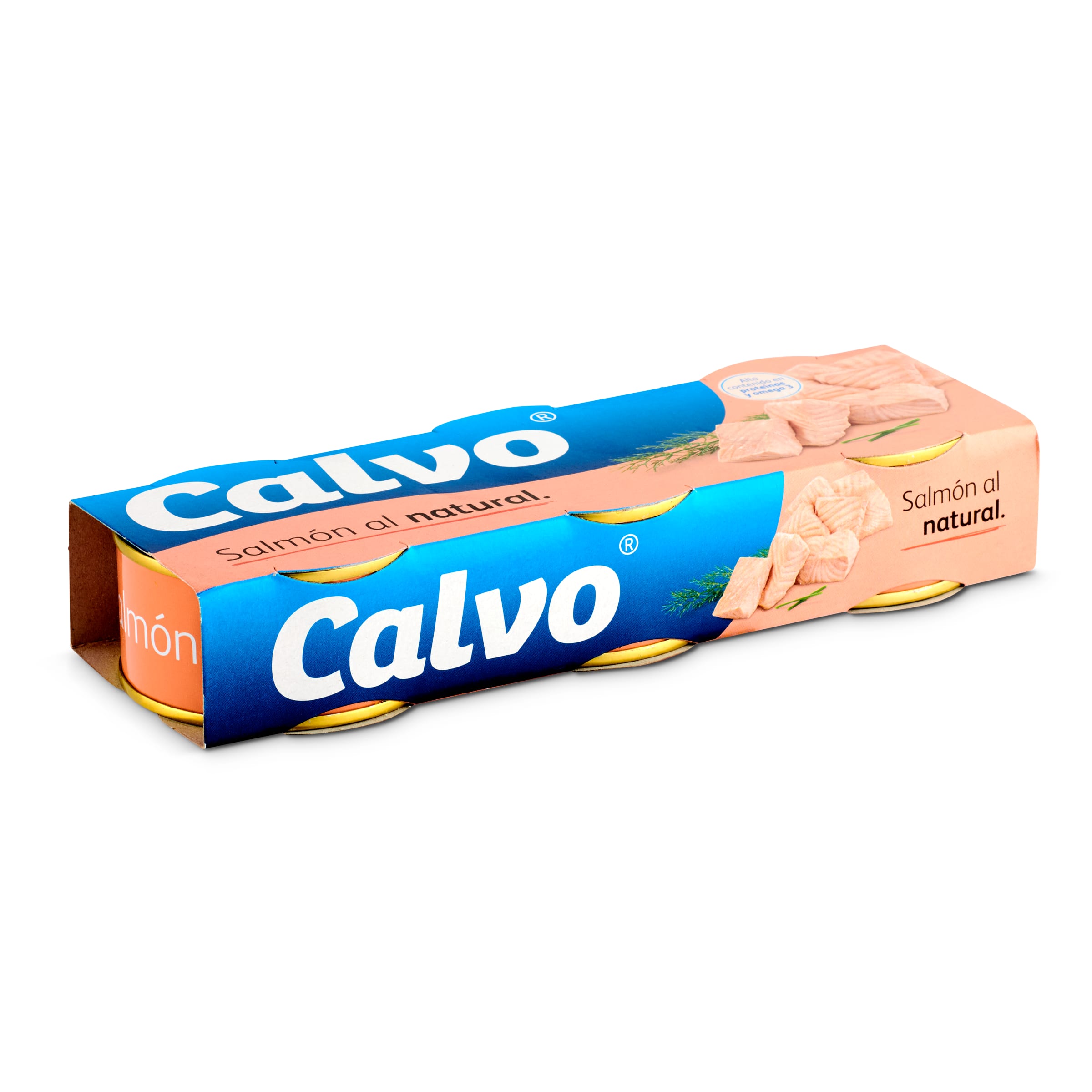 CALVO salmón al natural pack 3 latas de 45 gr