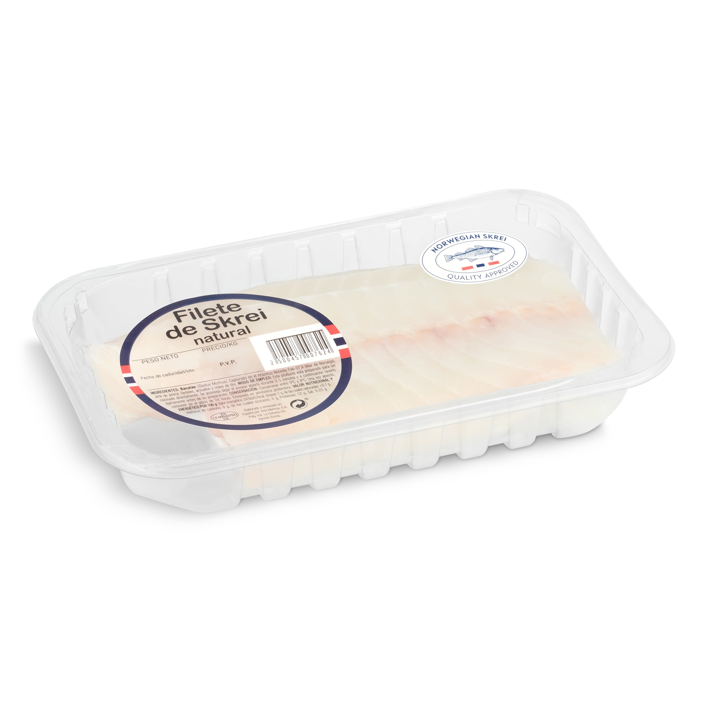 Filete de bacalao bandeja ( peso aprox. 450 gr)