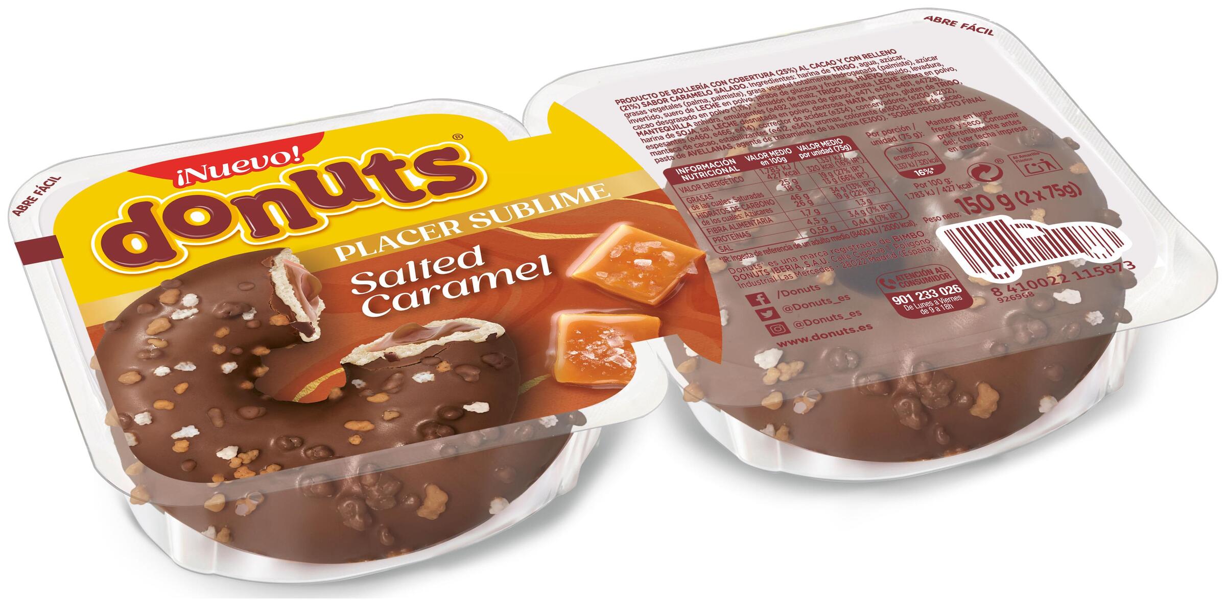 DONUTS salted caramel estuche 2 uds 150 gr