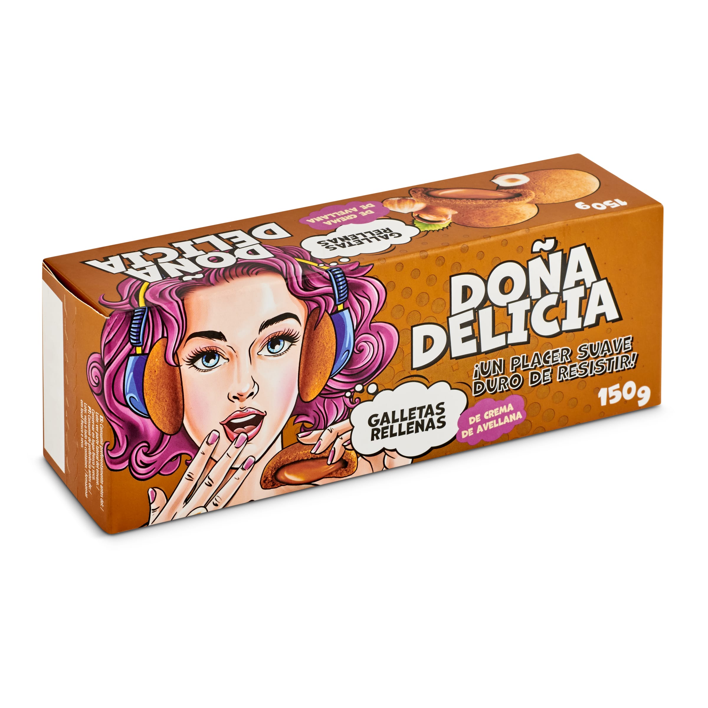 DONNA DELICIA galletas rellenas con crema de avellanas caja 150 gr