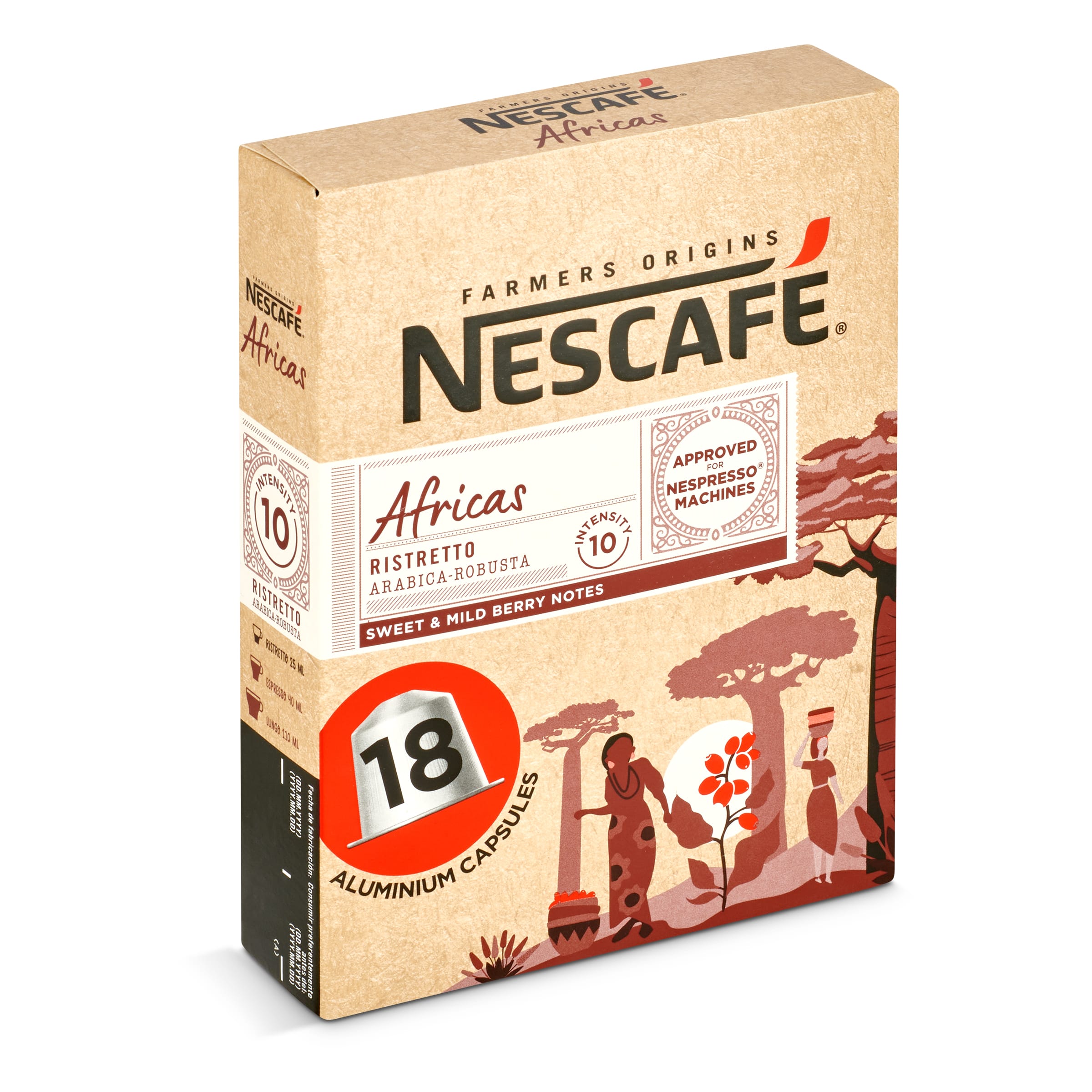 NESCAFE café farmers origins África caja 18 cápsulas 99 gr