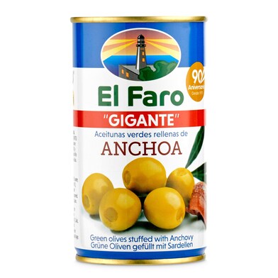 Aceitunas rellenas de anchoa El faro lata 150 g-0