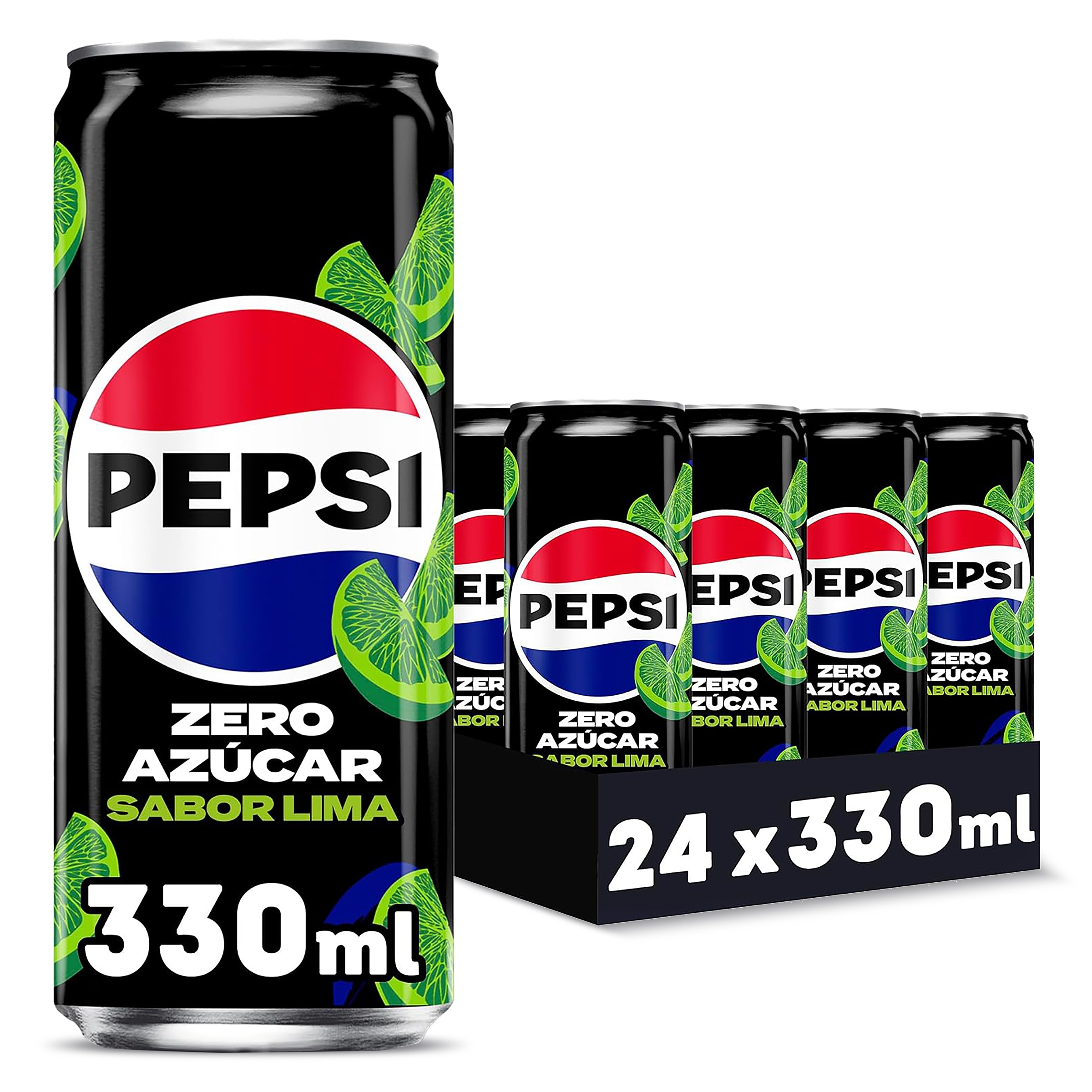 Refresco zero azúcar sabor lima Pepsi pack 24 x 33 cl