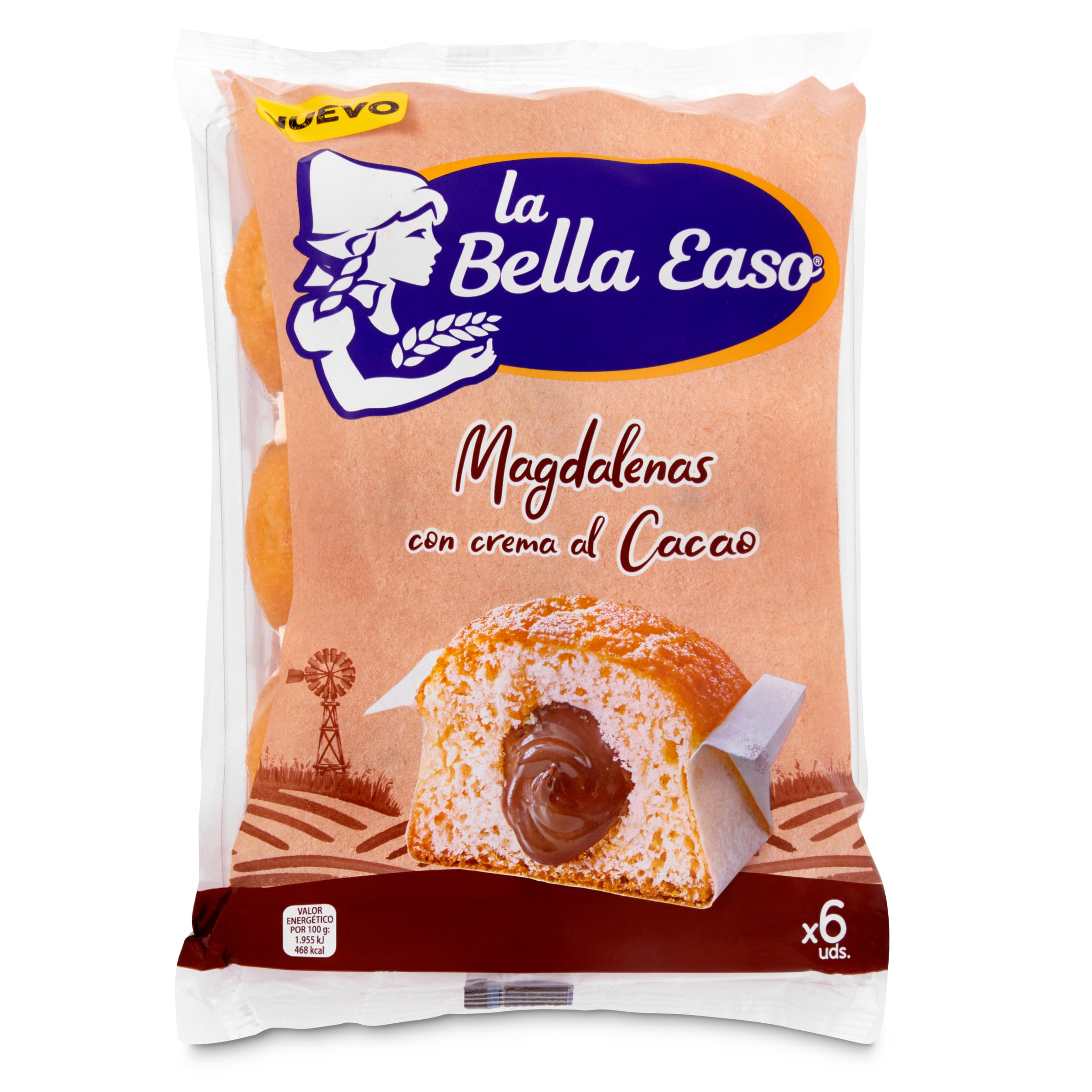 LA BELLA EASO magdalenas con crema al cacao bolsa 9 uds 360 gr
