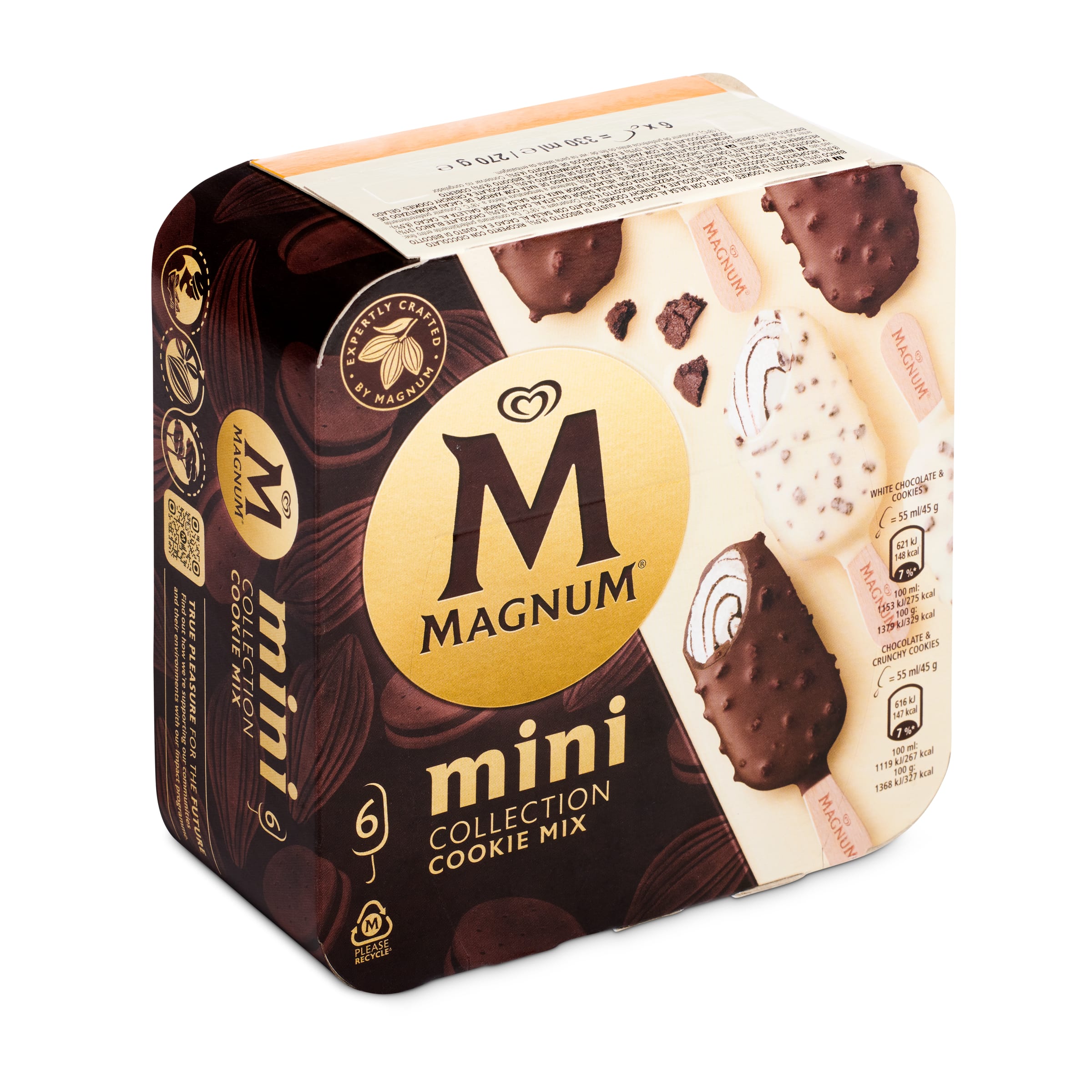 MAGNUM helado mini bombón cookie mix pack 6 uds 270 gr