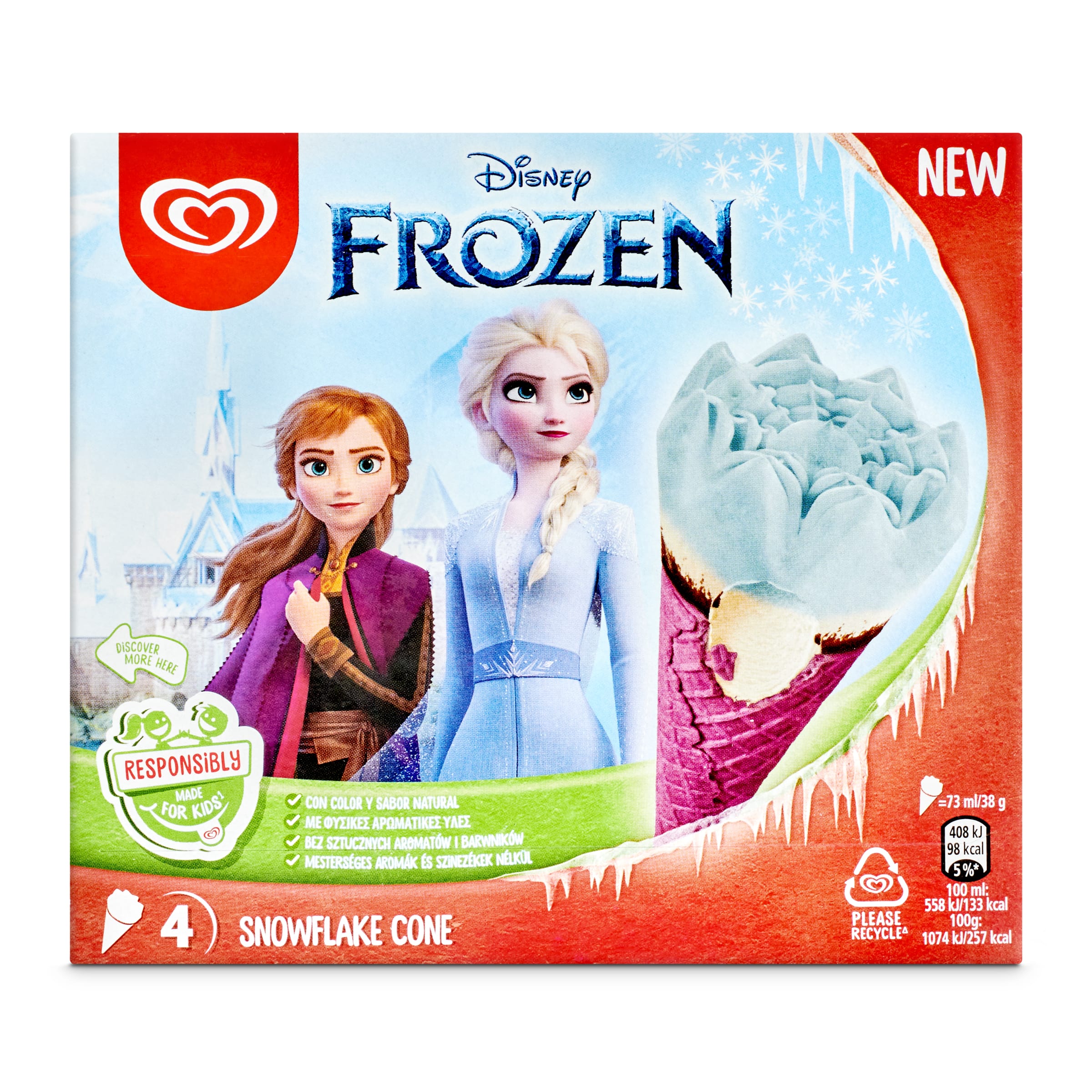 FROZEN helado cono frozen pack 4 uds 152 gr