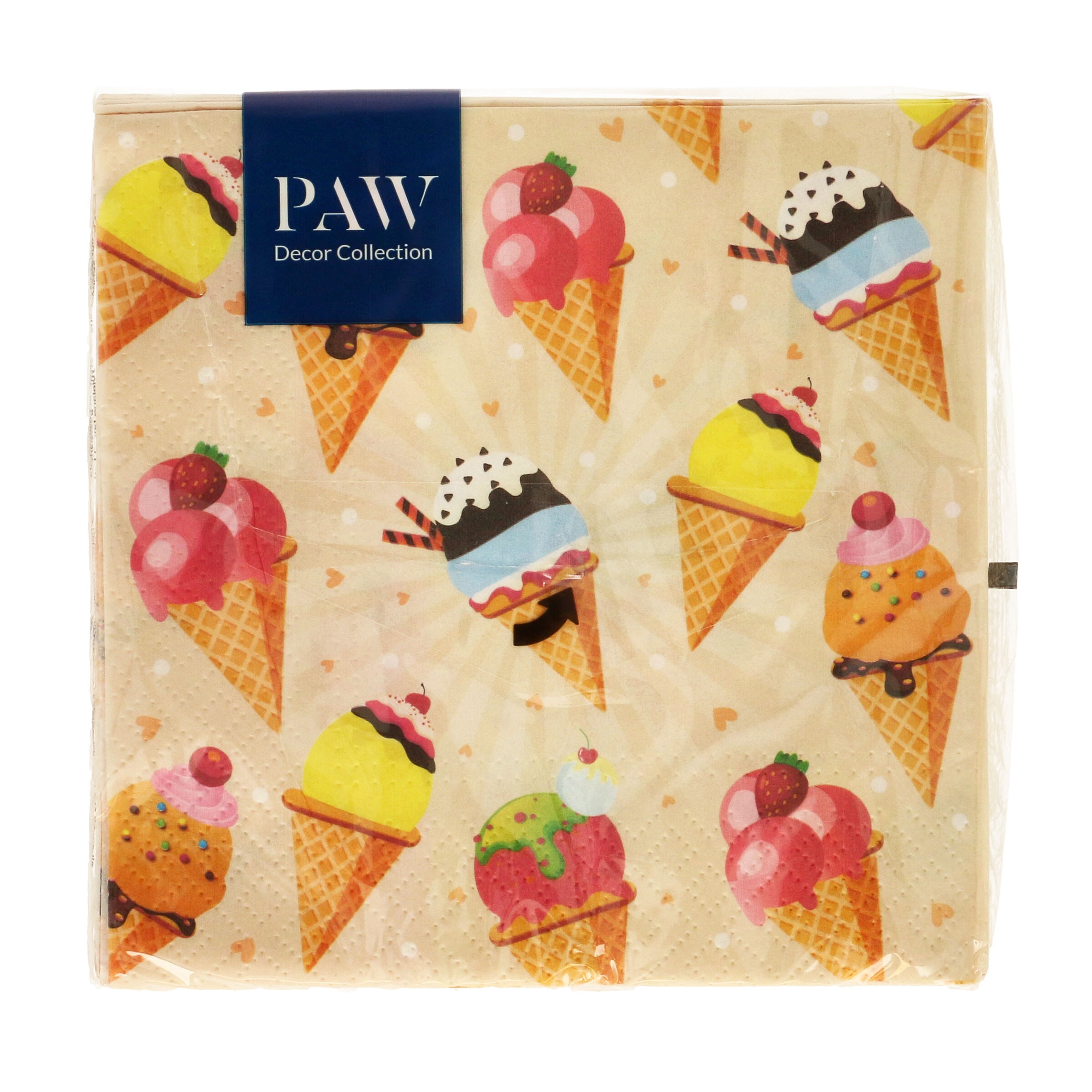 Servilletas decoradas verano Paw bolsa 20 unidades