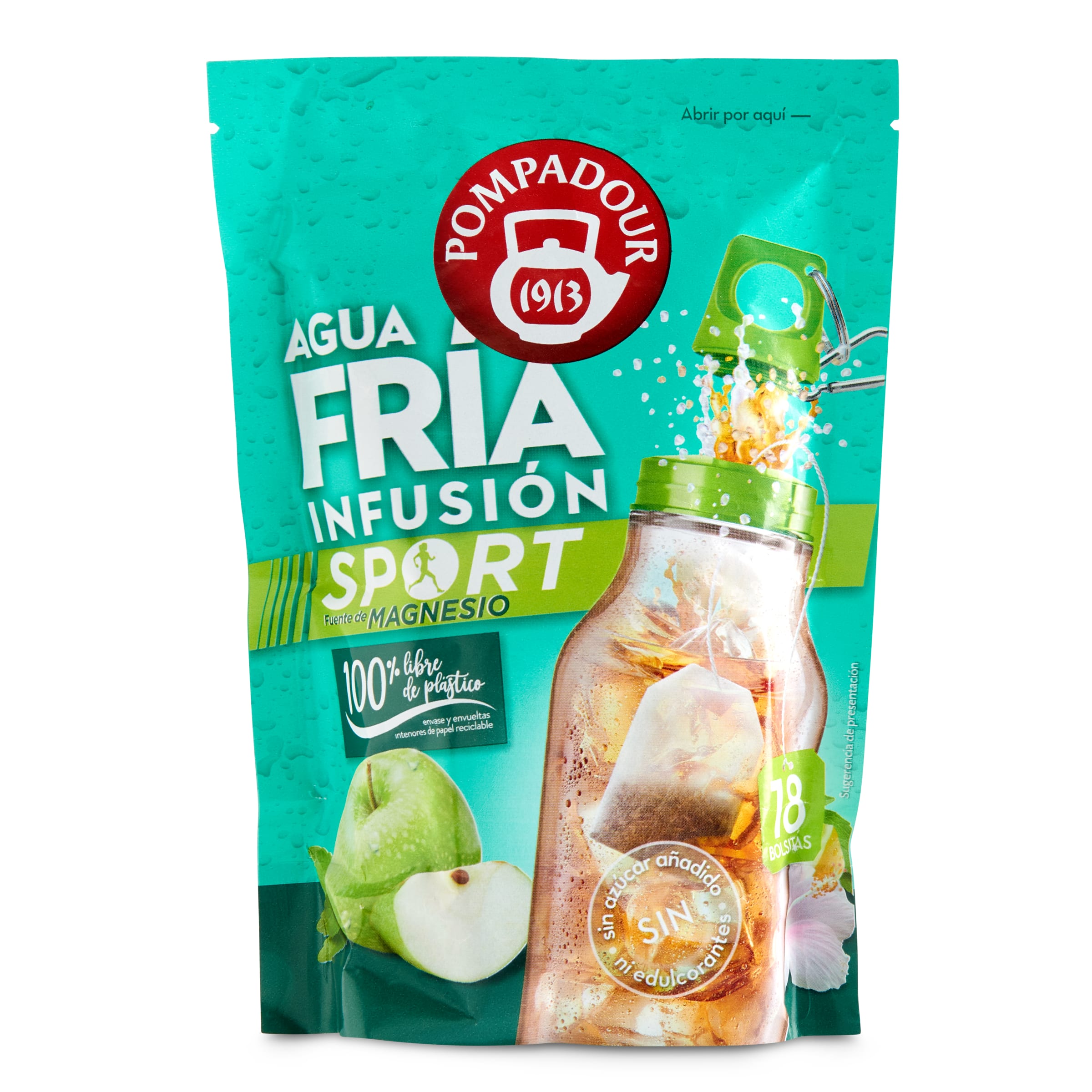 POMPADOUR infusión sport con magnesio agua fría estuche 18 bolsitas