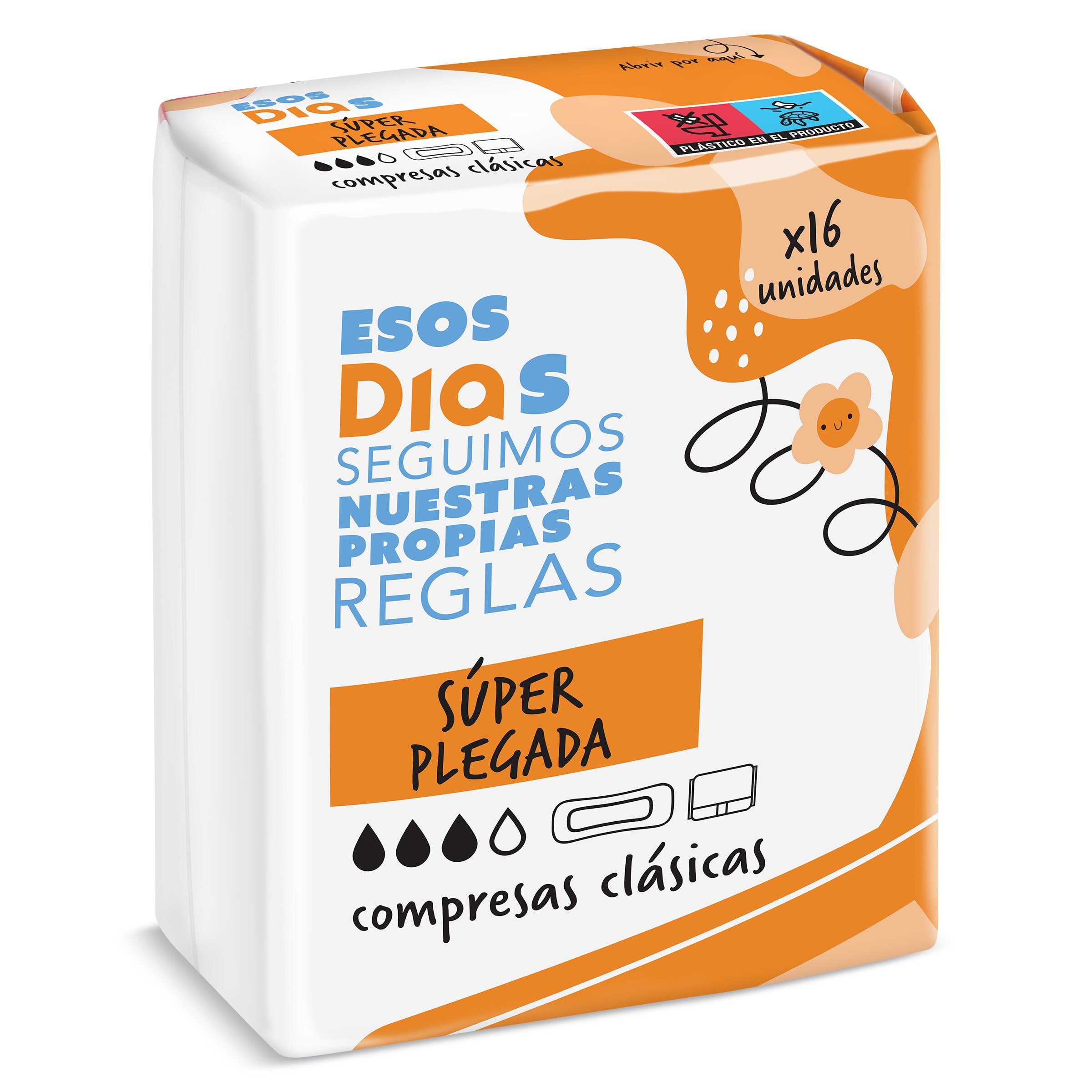 DIA ESOS DIAS compresas súper plegada paquete 16 uds