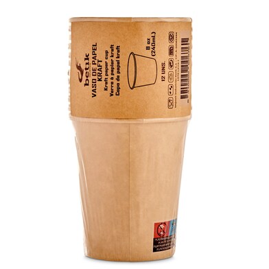 Vasos de papel kraft de 24 cl BETIK BOLSA 12 UD - Supermercados DIA