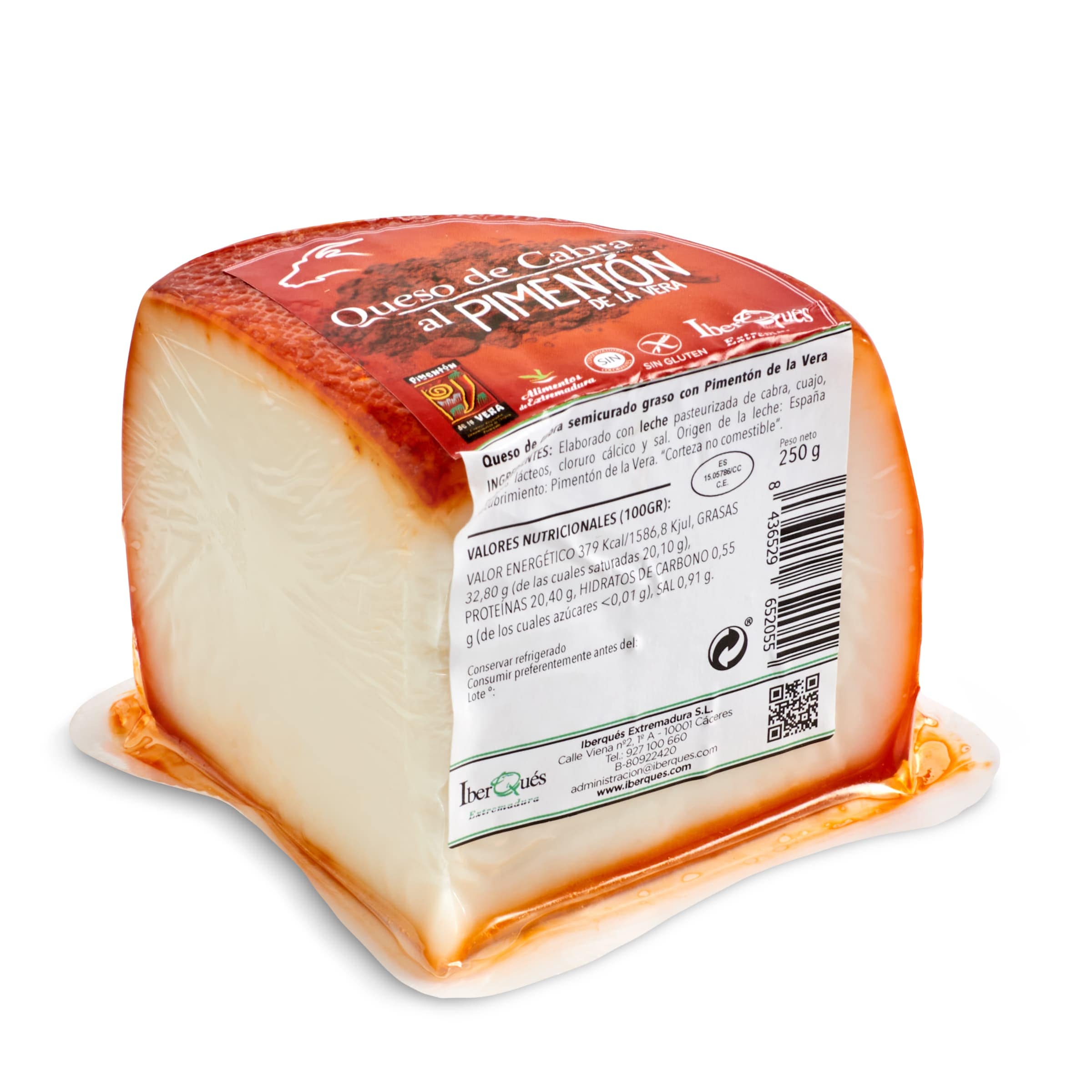 IBERQUES queso de cabra semicurado al pimentón de la Vera cuña 250 gr