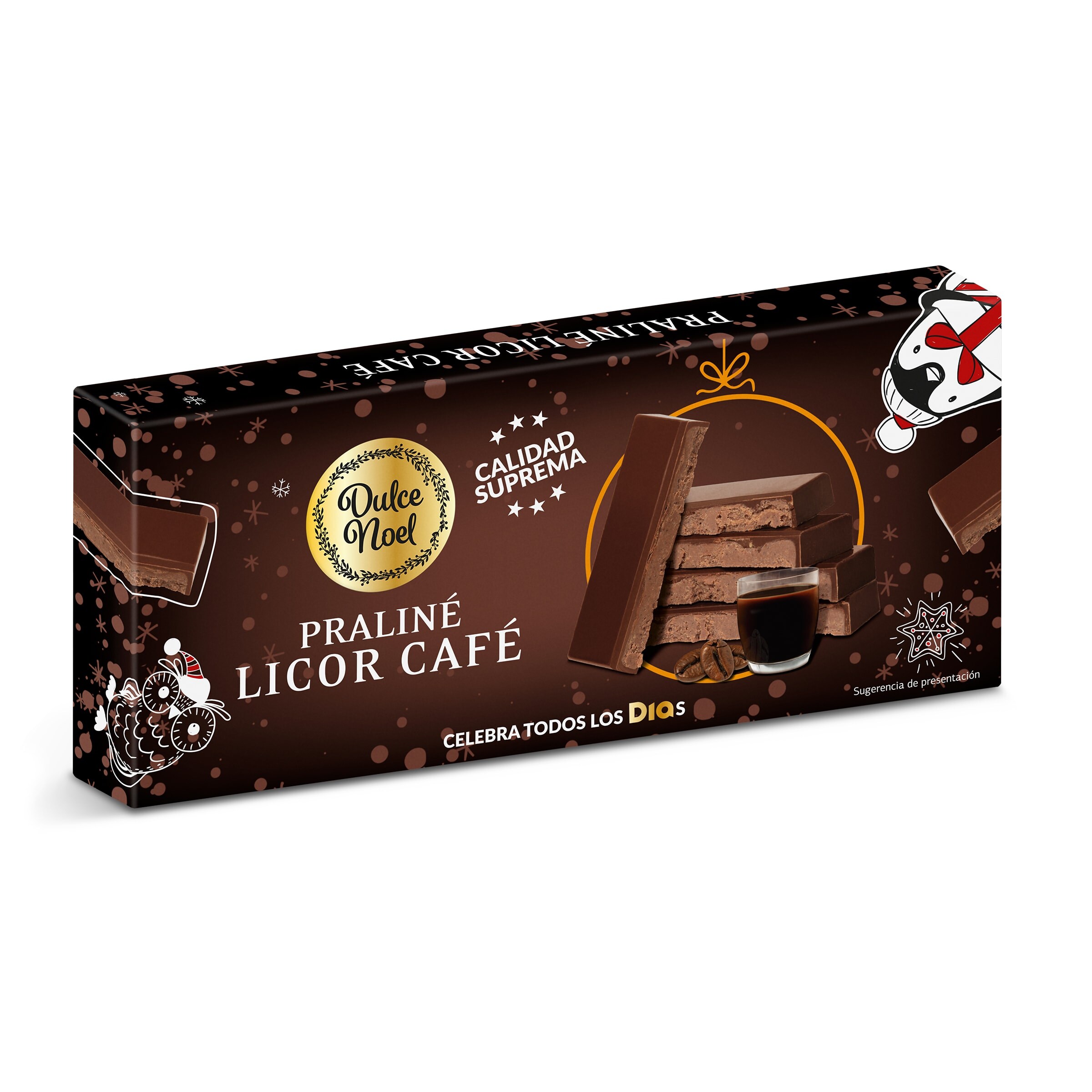 DIA DULCE NOEL turrón de praliné de licor café estuche 150 gr