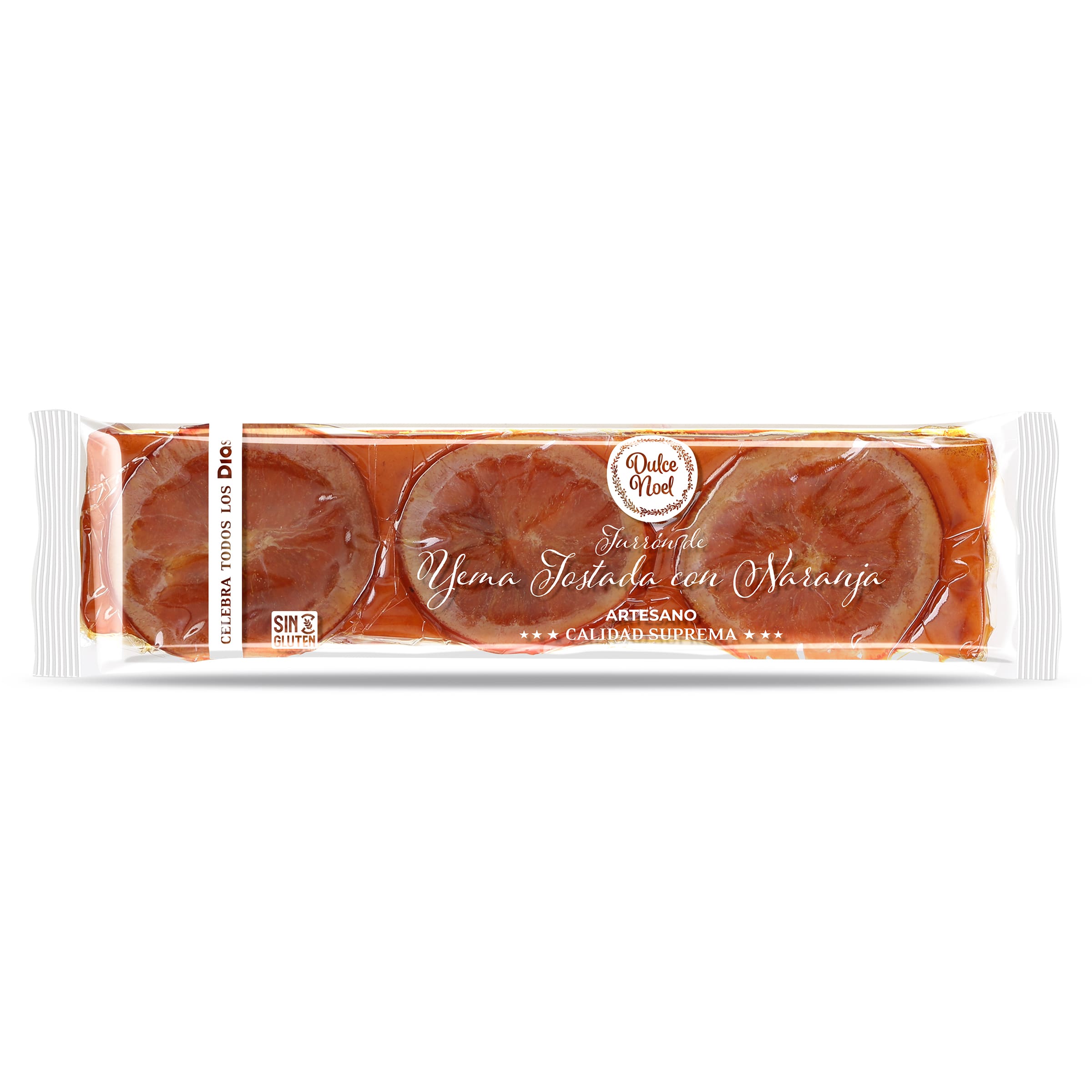 DIA DULCE NOEL turrón artesano de yema con naranja confitada estuche 240 gr