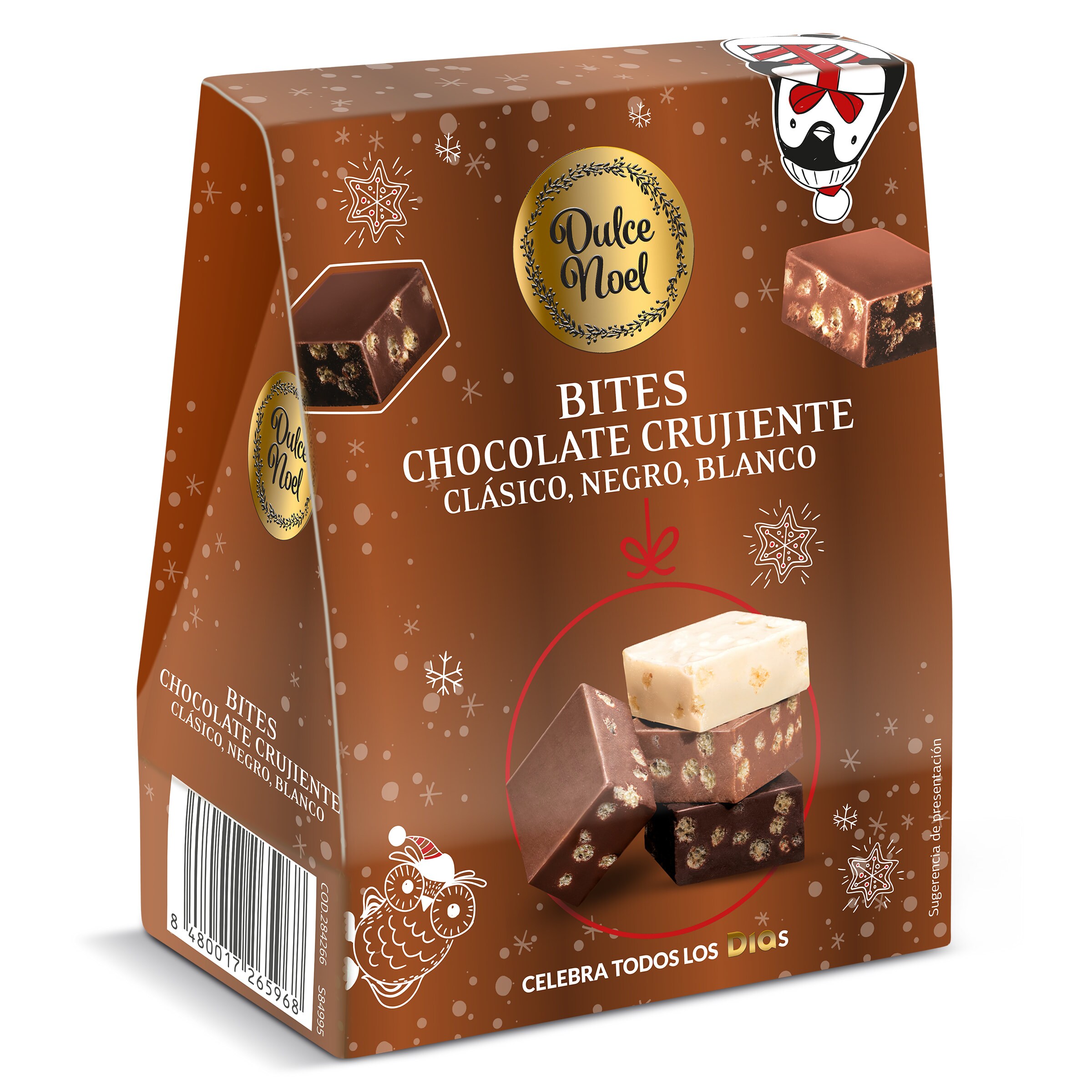 DIA DULCE NOEL surtido de turrones  de chocolate crujientes caja 140 gr