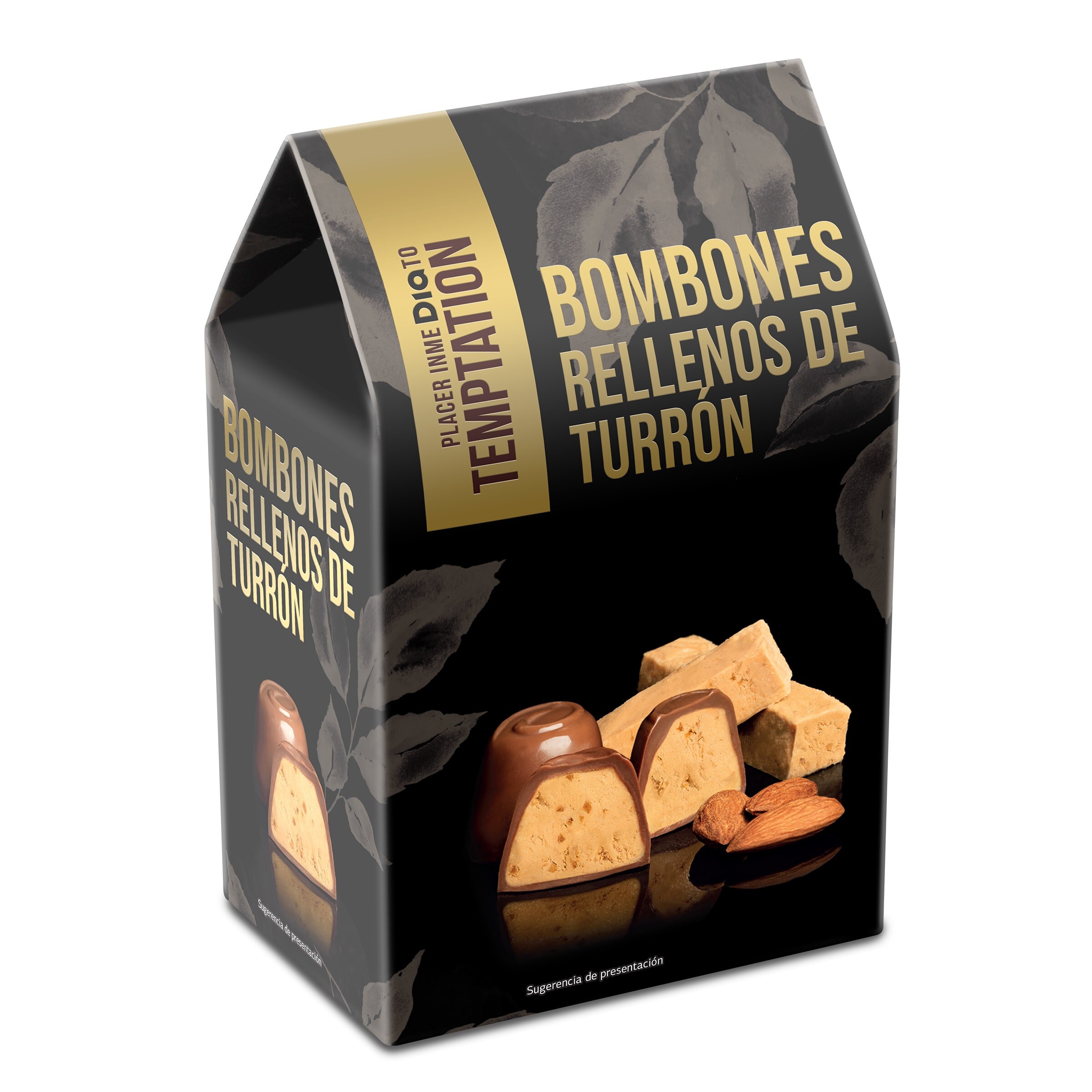 Bombones rellenos de turrón Temptation caja 208 g