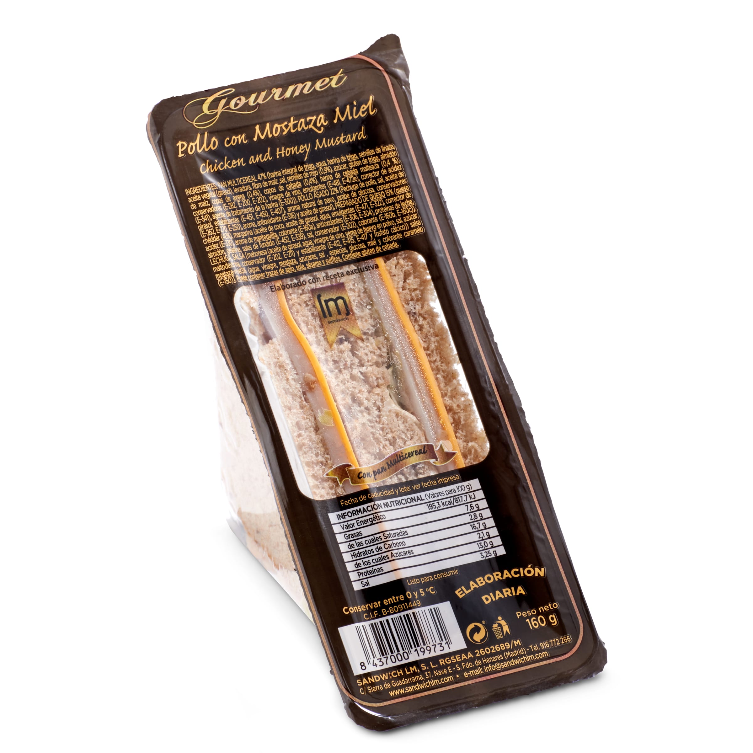 Sandwich de pollo con mostaza envase 160 gr