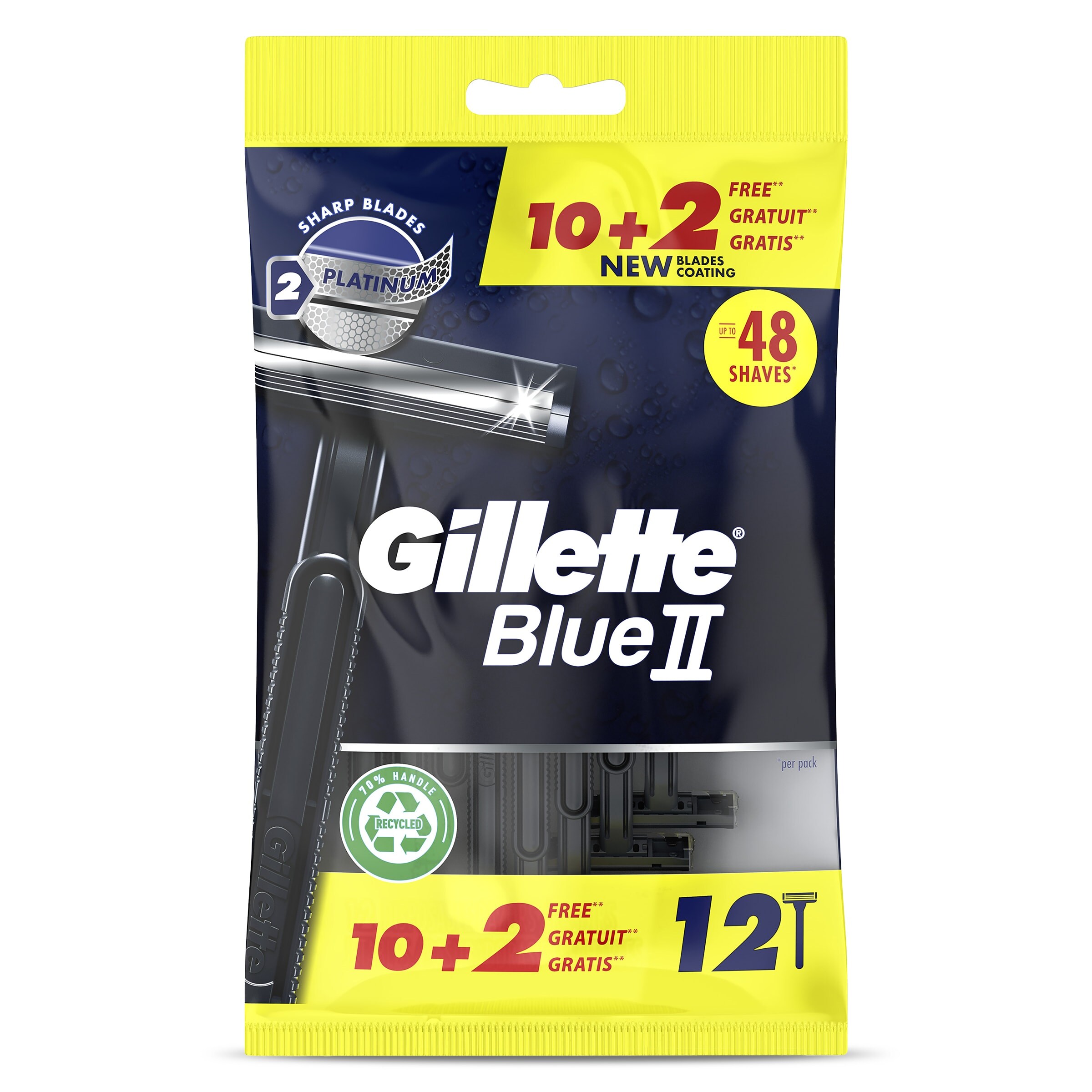 GILLETTE Blue II maquinilla de afeitar desechable bolsa 10+2 uds.