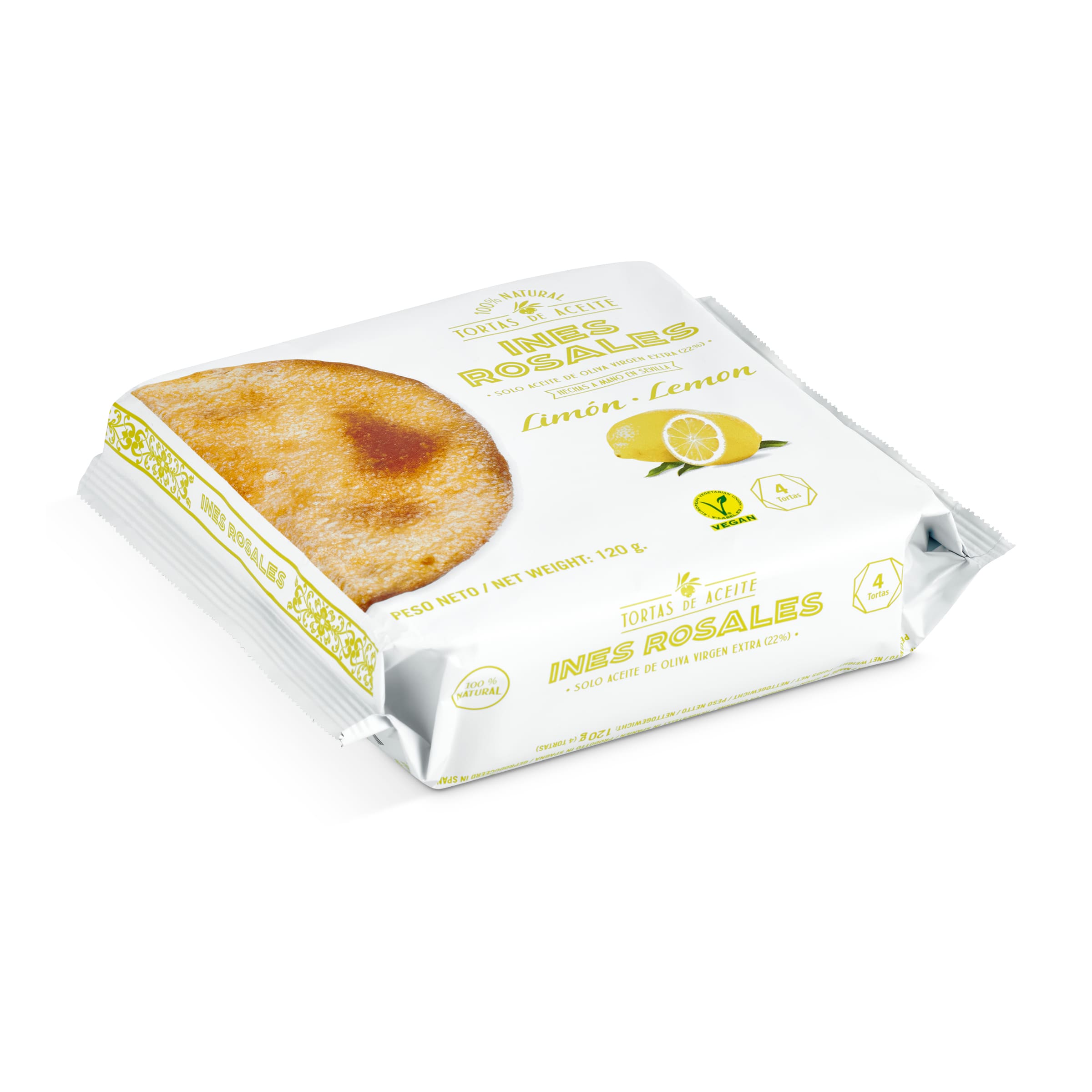 INES ROSALES tortas aceite de oliva con limón paquete 120 gr