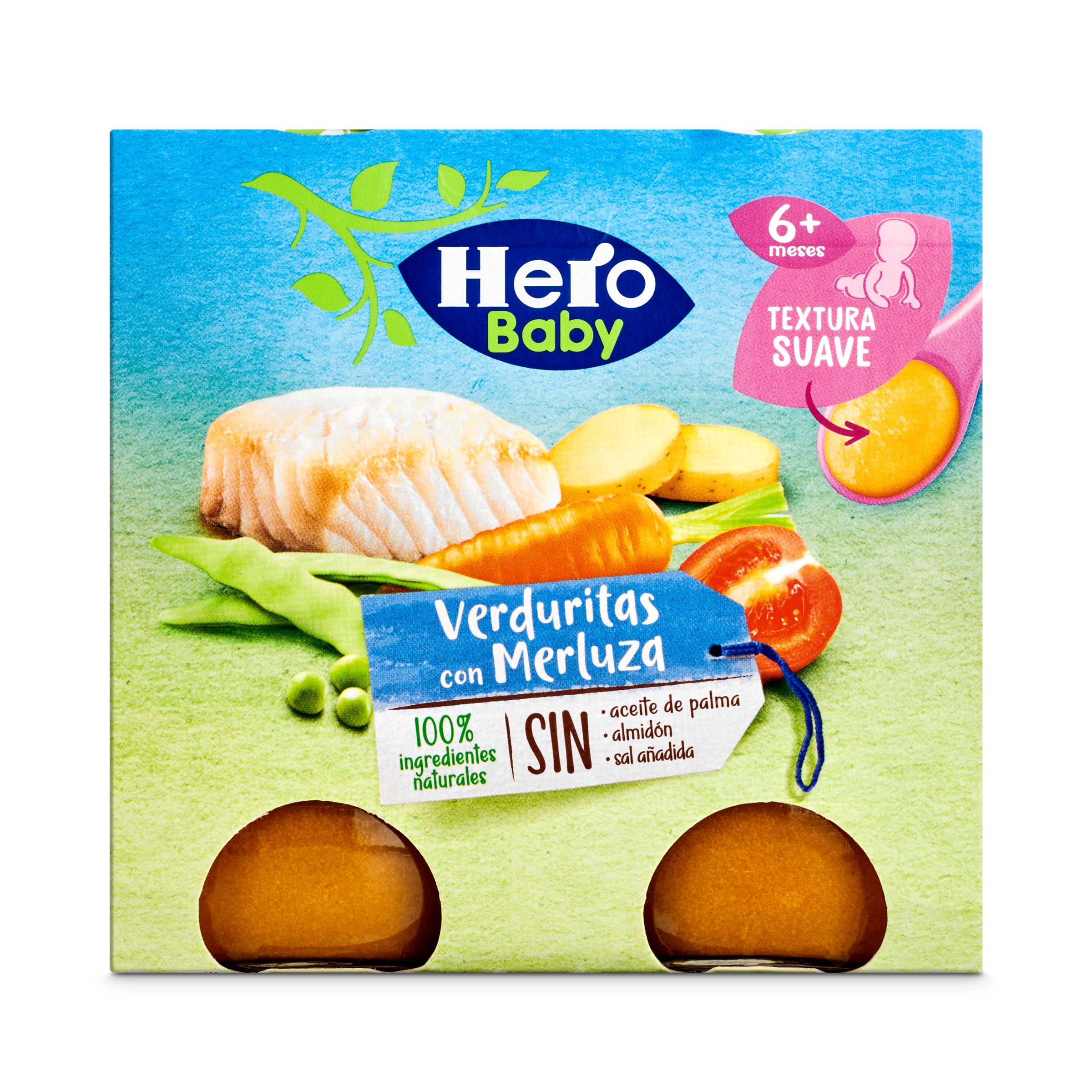 HERO verduritas con merluza tarrito 2 x 235 gr