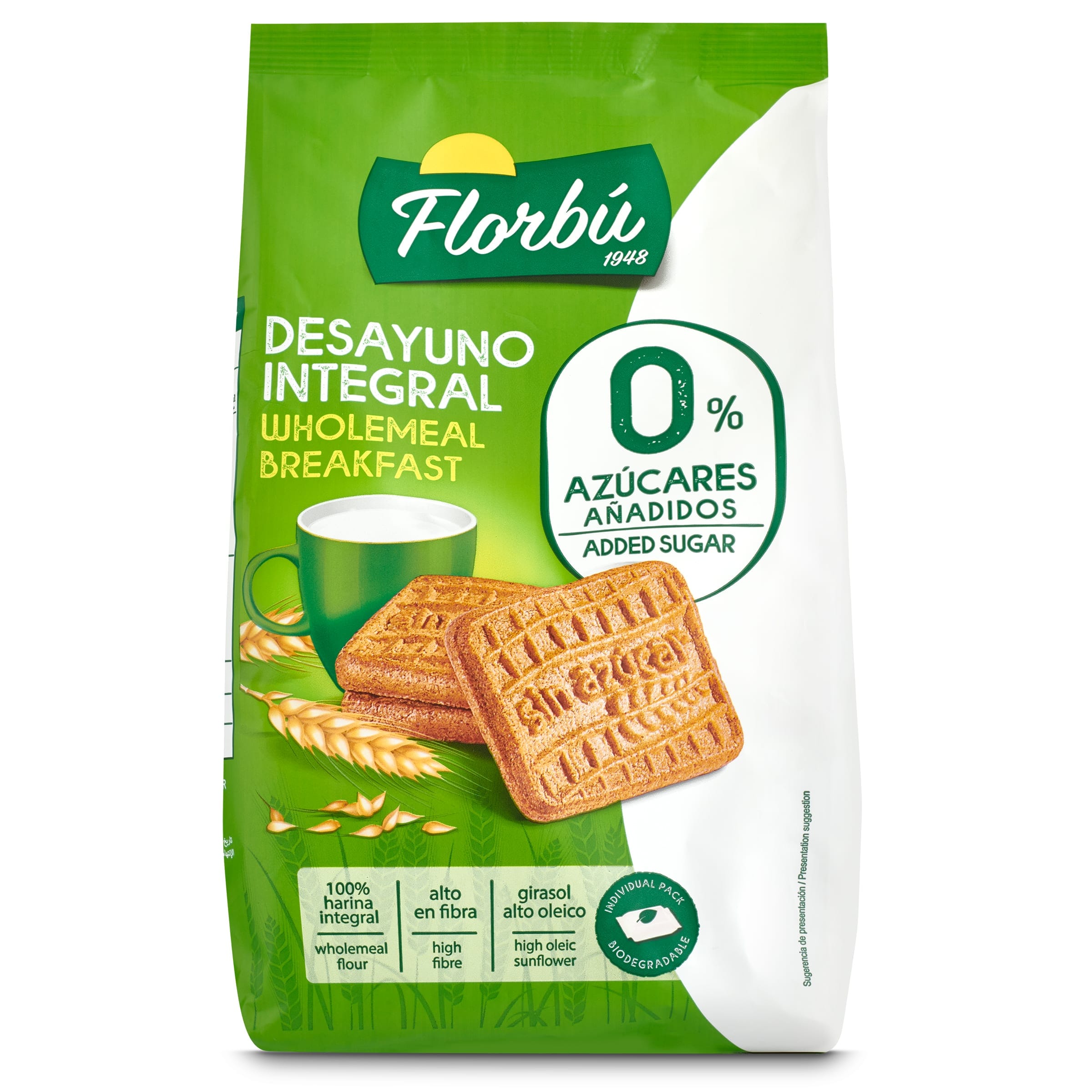 Galletas integrales sin azúcar Florbu bolsa 350 g - Supermercados DIA