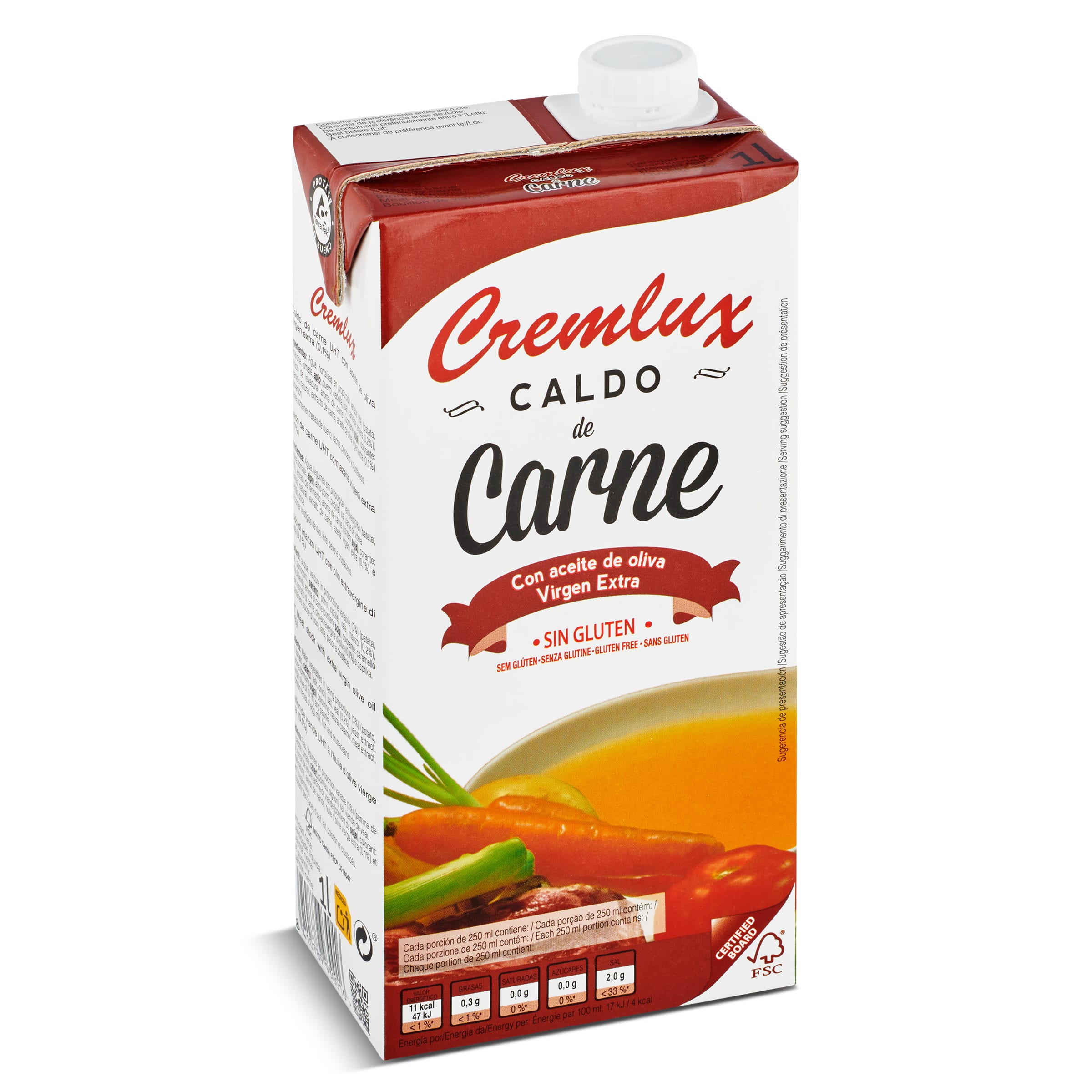CREMLUX caldo de carne envase 1 lt
