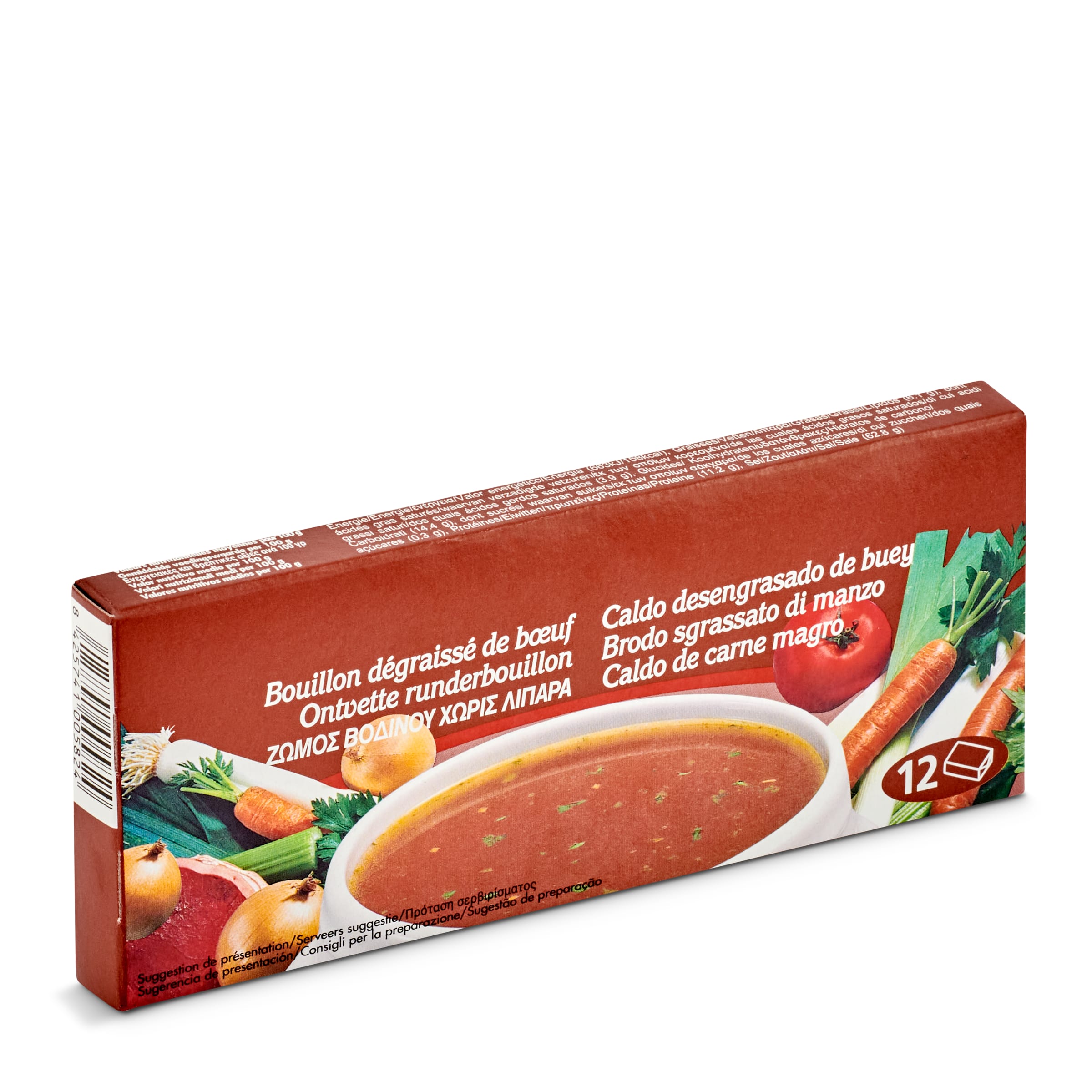 Caldo desgrasado de carne estuche 12 pastillas