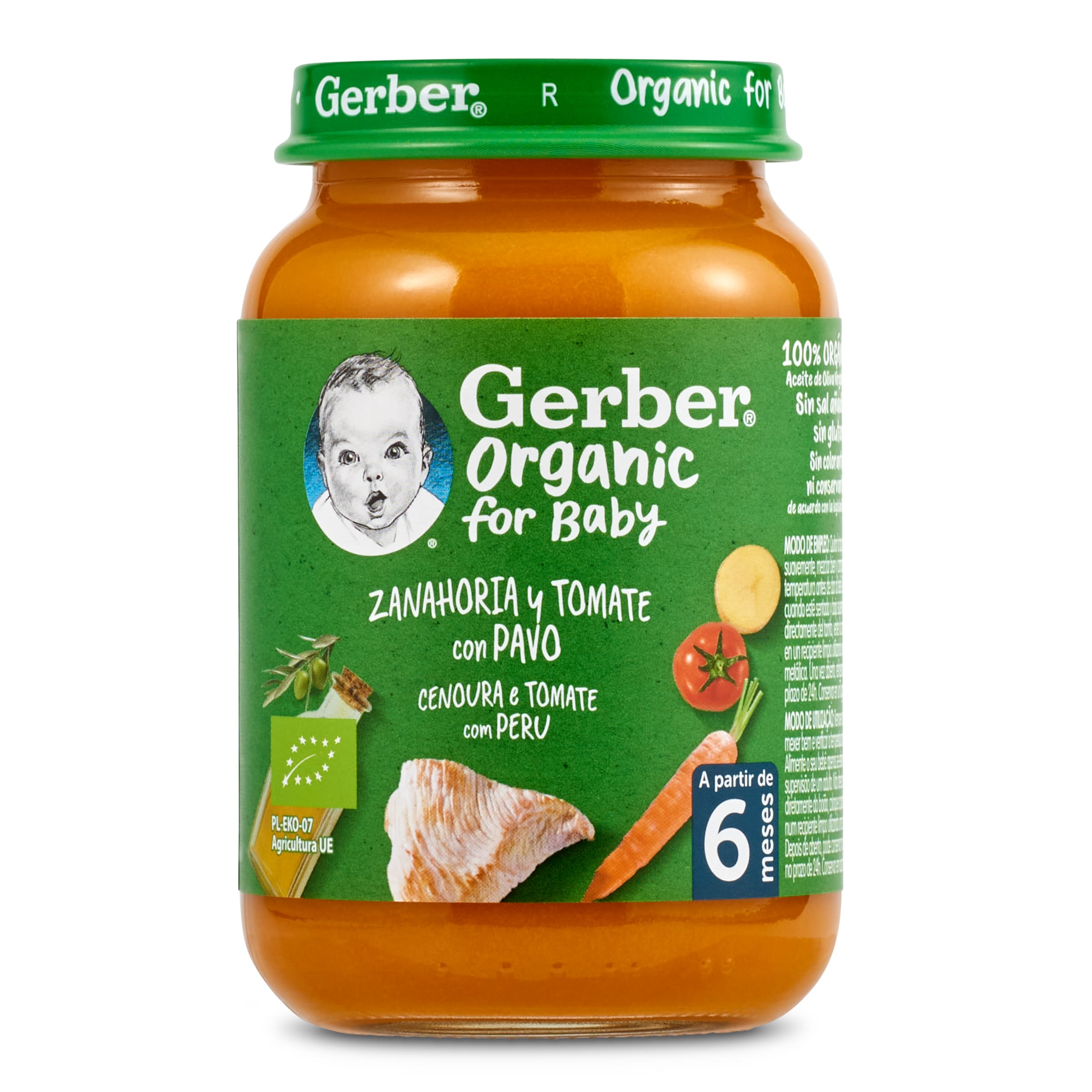 GERBER zanahoria y tomate con pavo tarrito 190 gr