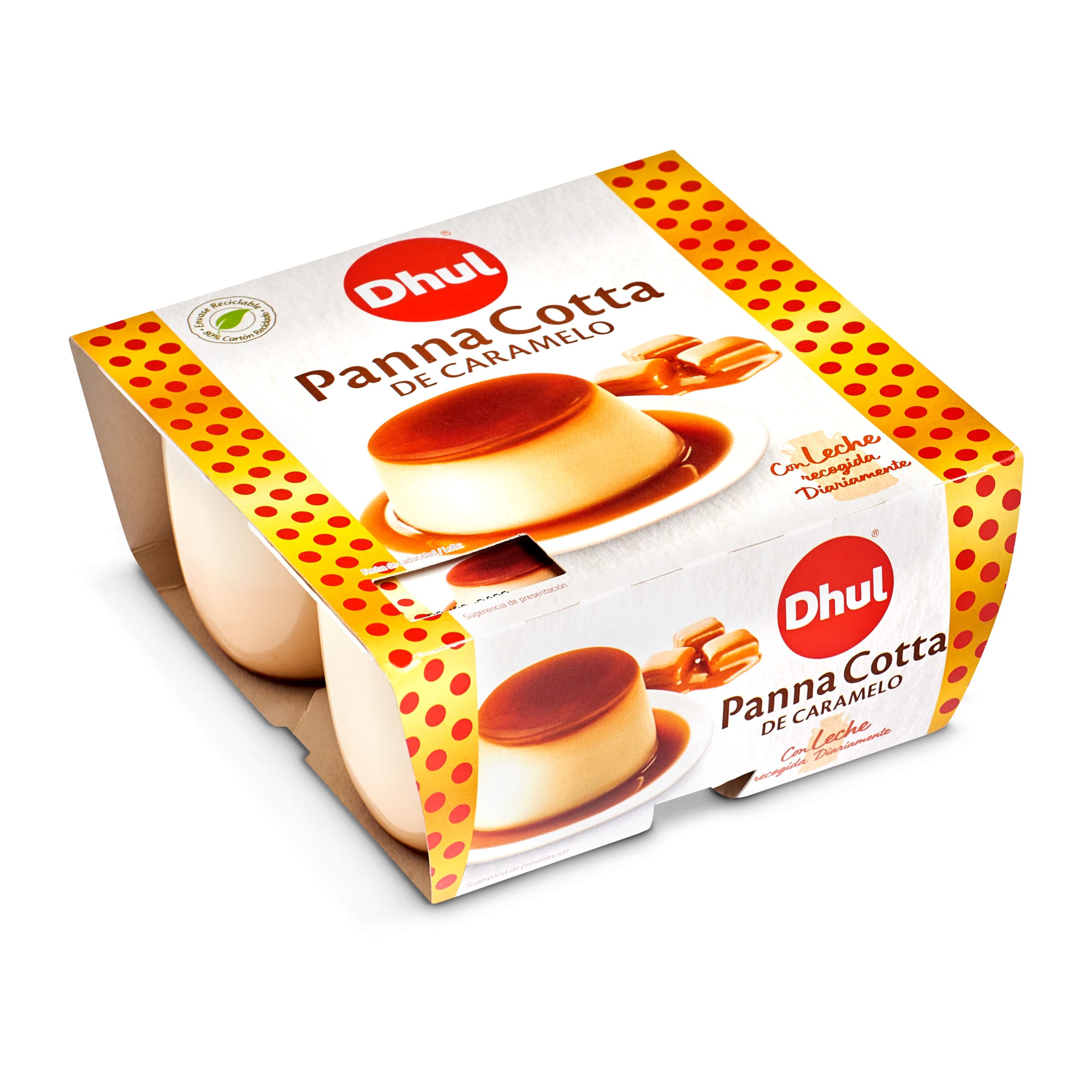 DHUL panna cotta de caramelo pack 4 unidades 100 gr