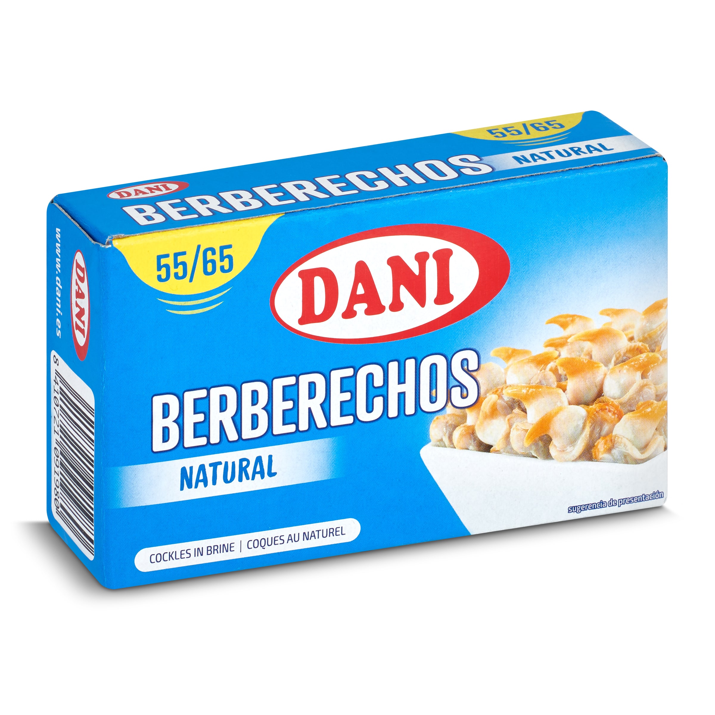 DANI berberechos al natural 55/65 piezas lata 63 gr