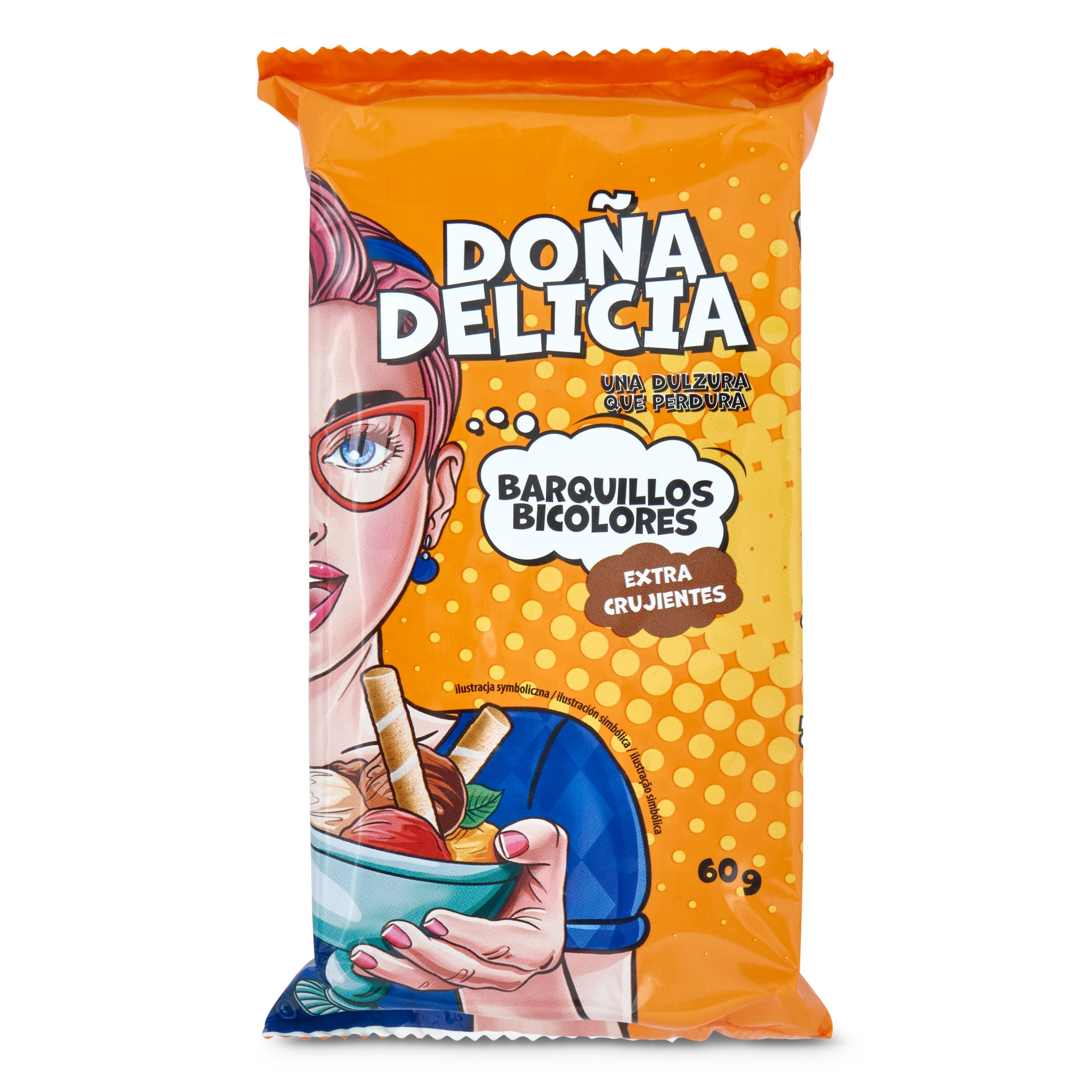 DONNA DELICIA barquillos rellenos de vainilla caja 60 gr