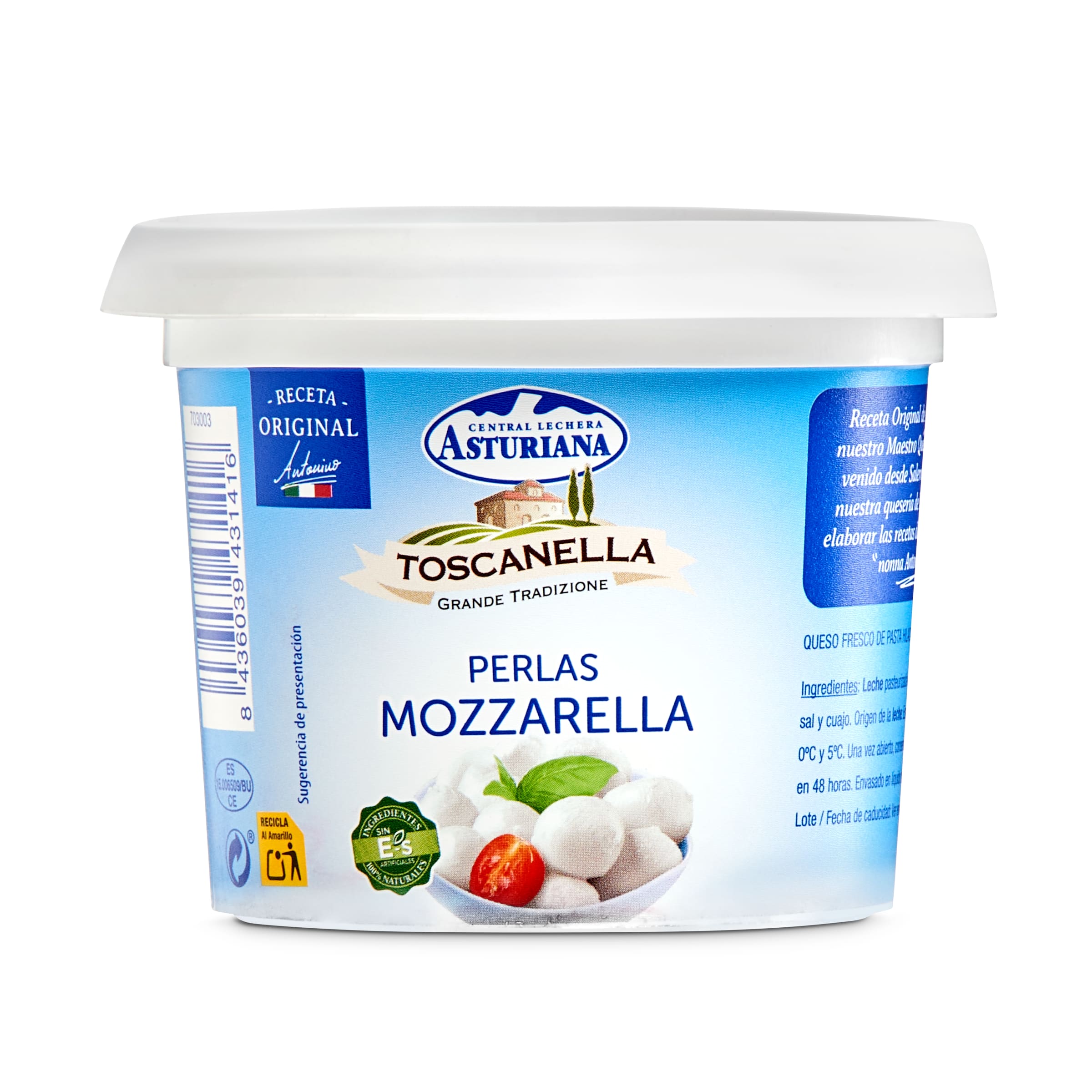 TOSCANELLA perlas de mozarella tarrina 125 gr