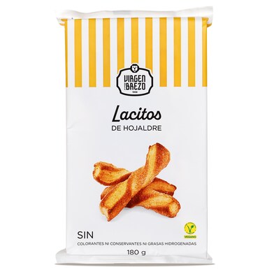Lazos hojaldre de azúcar Virgen del Brezo bolsa 180 g-0 Lazos hojaldre de azúcar Virgen del Brezo bolsa 180 g-0
