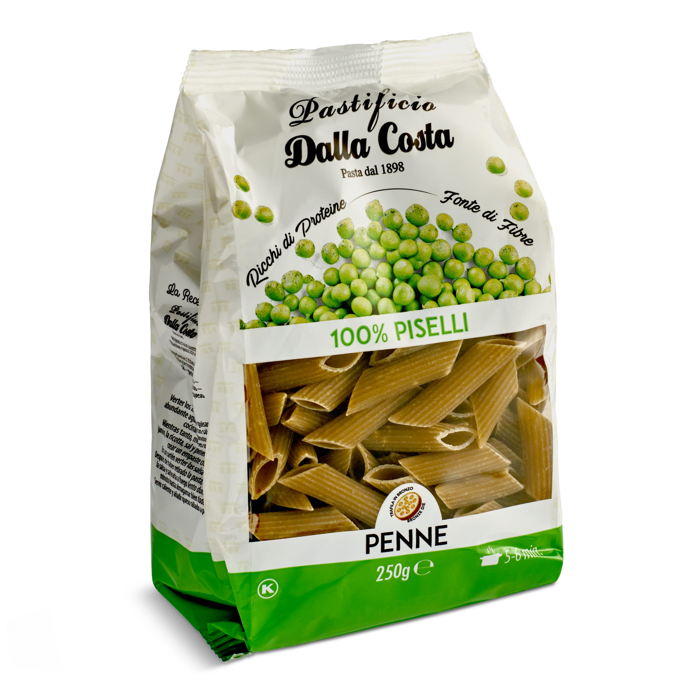 DALLA COSTA pasta penne de guisantes bolsa 250 gr