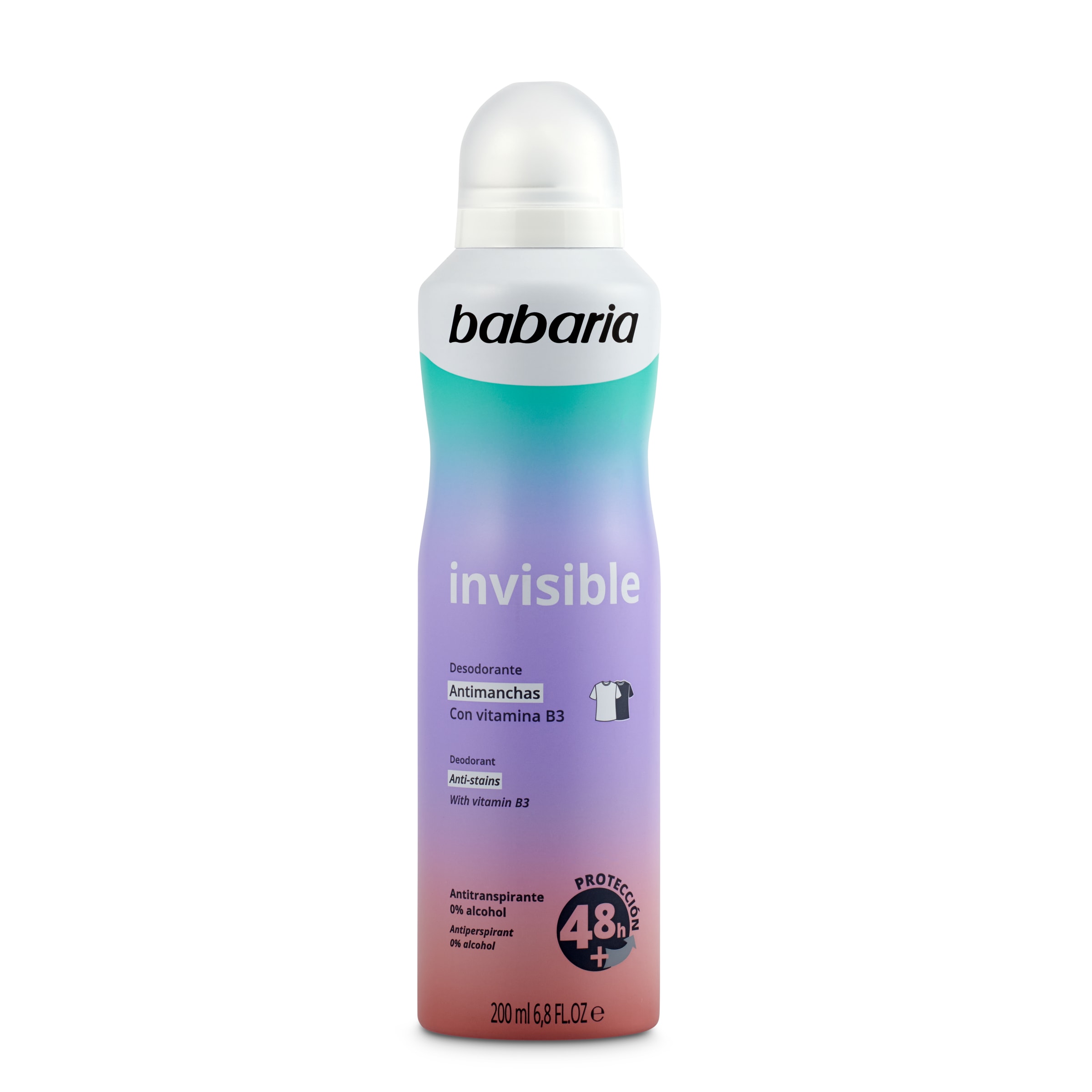 BABARIA desodorante antitranspirante efecto invisible spray 200 ml