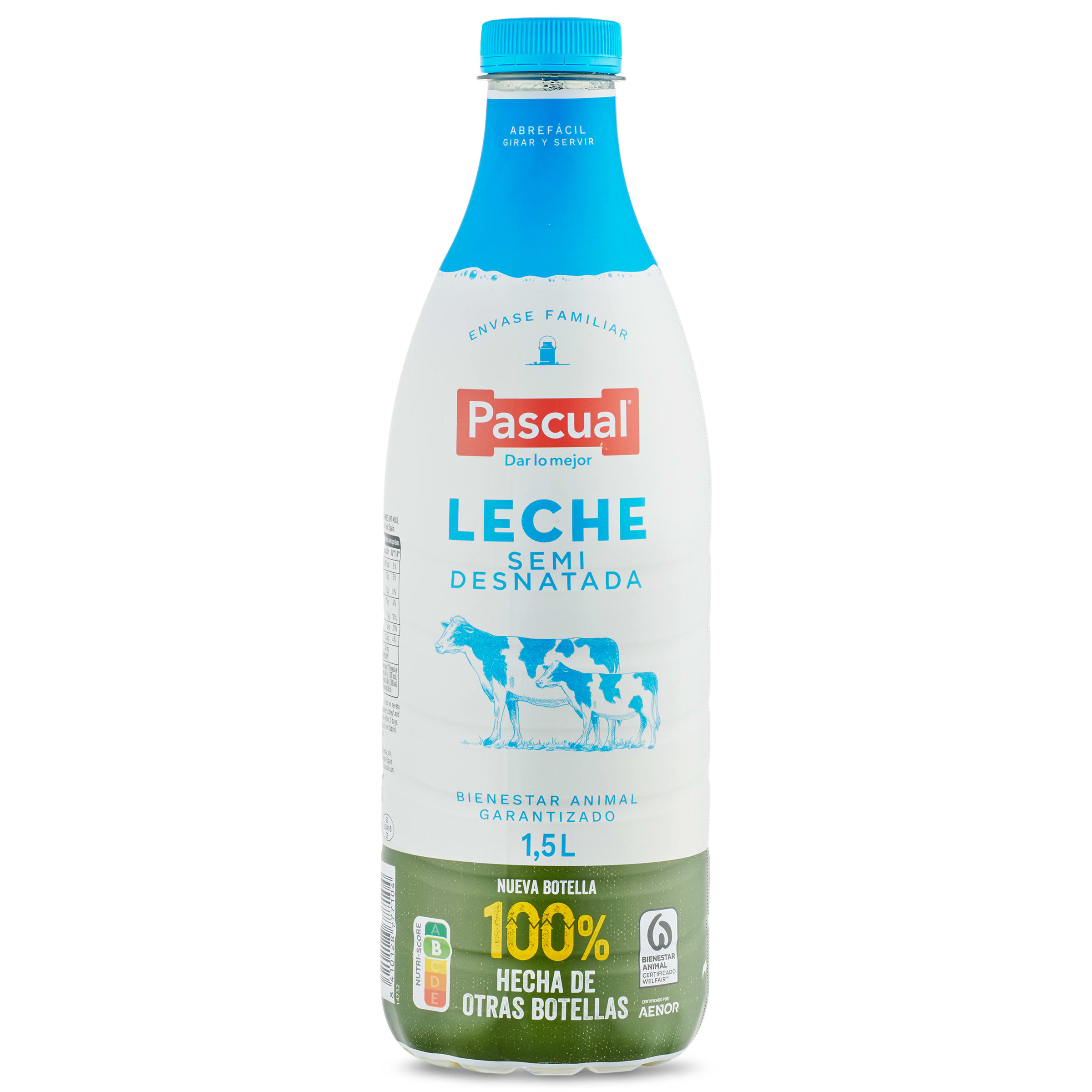Leche semidesnatada Pascual botella 1.5 l