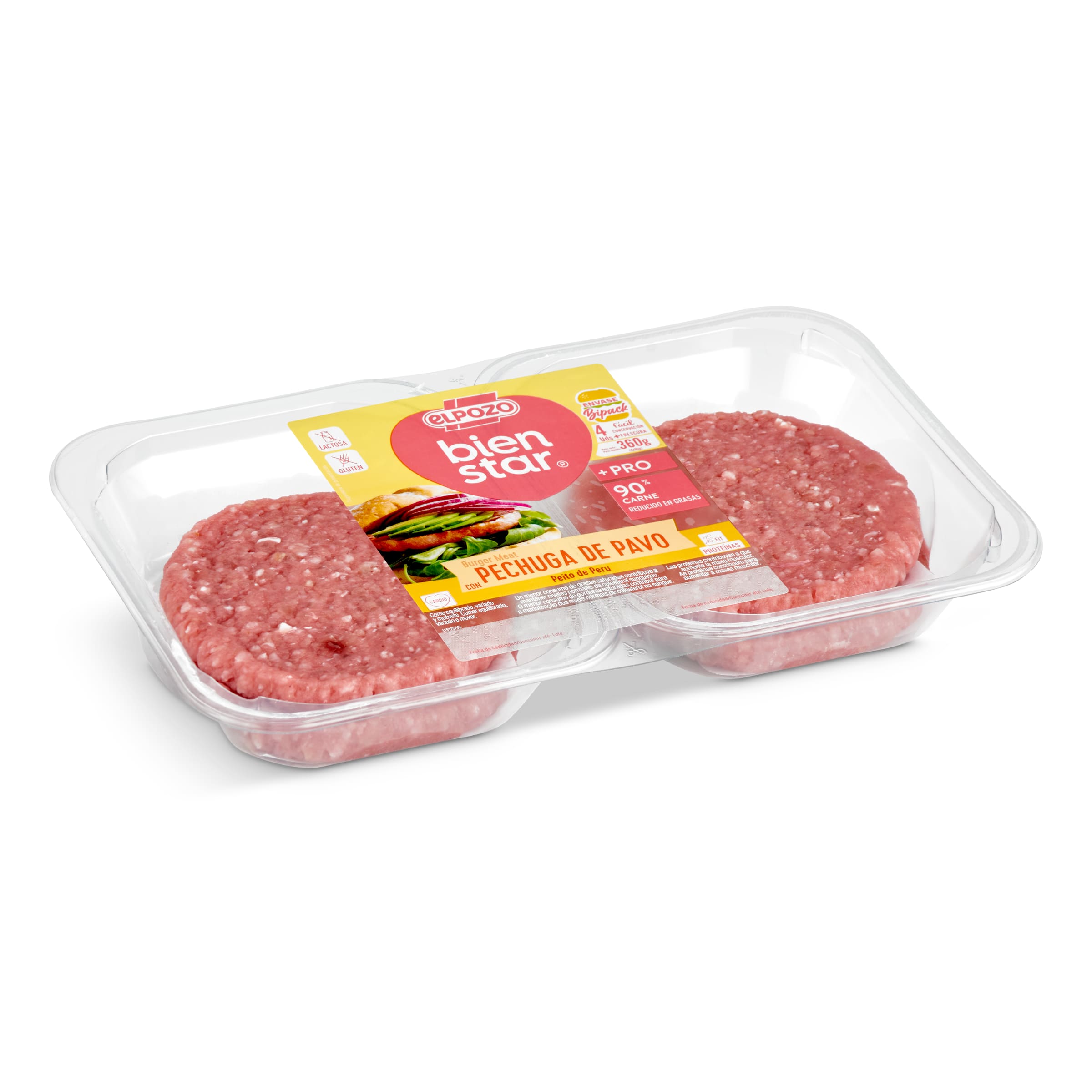 ELPOZO hamburguesas de pavo bandeja 4 uds 360 gr