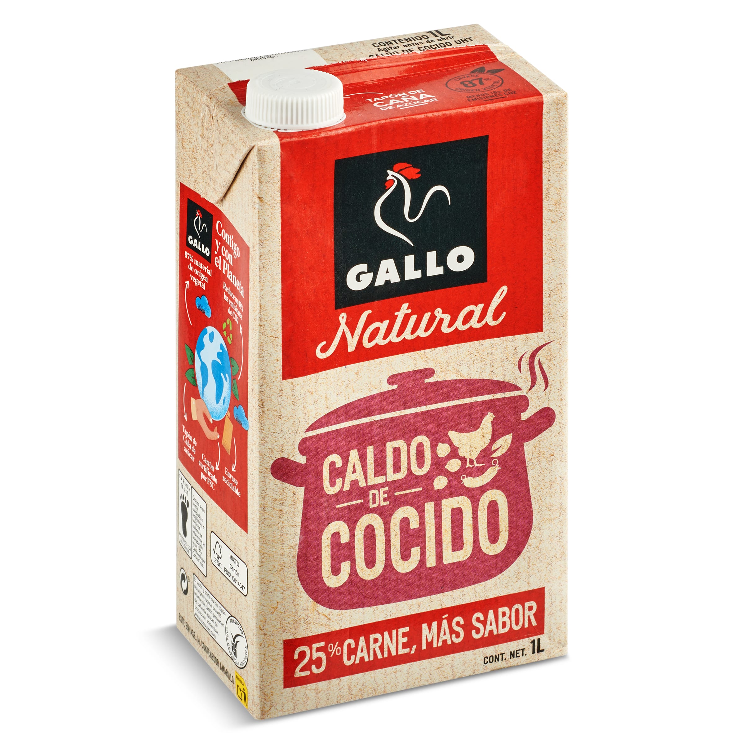 GALLO caldo natural de cocido envase 2 x 1 lt