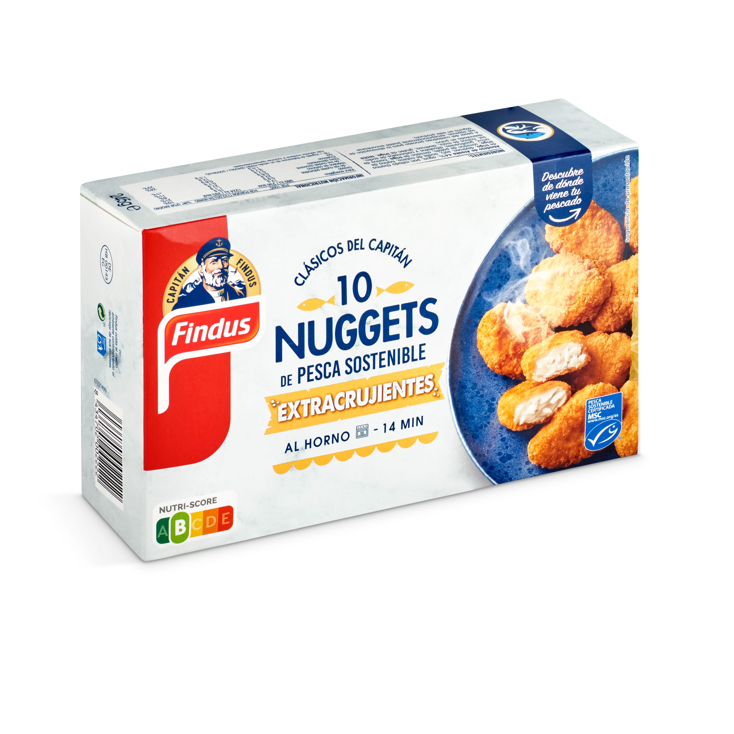 FINDUS nuggets de pescado extracrujientes caja 245 gr