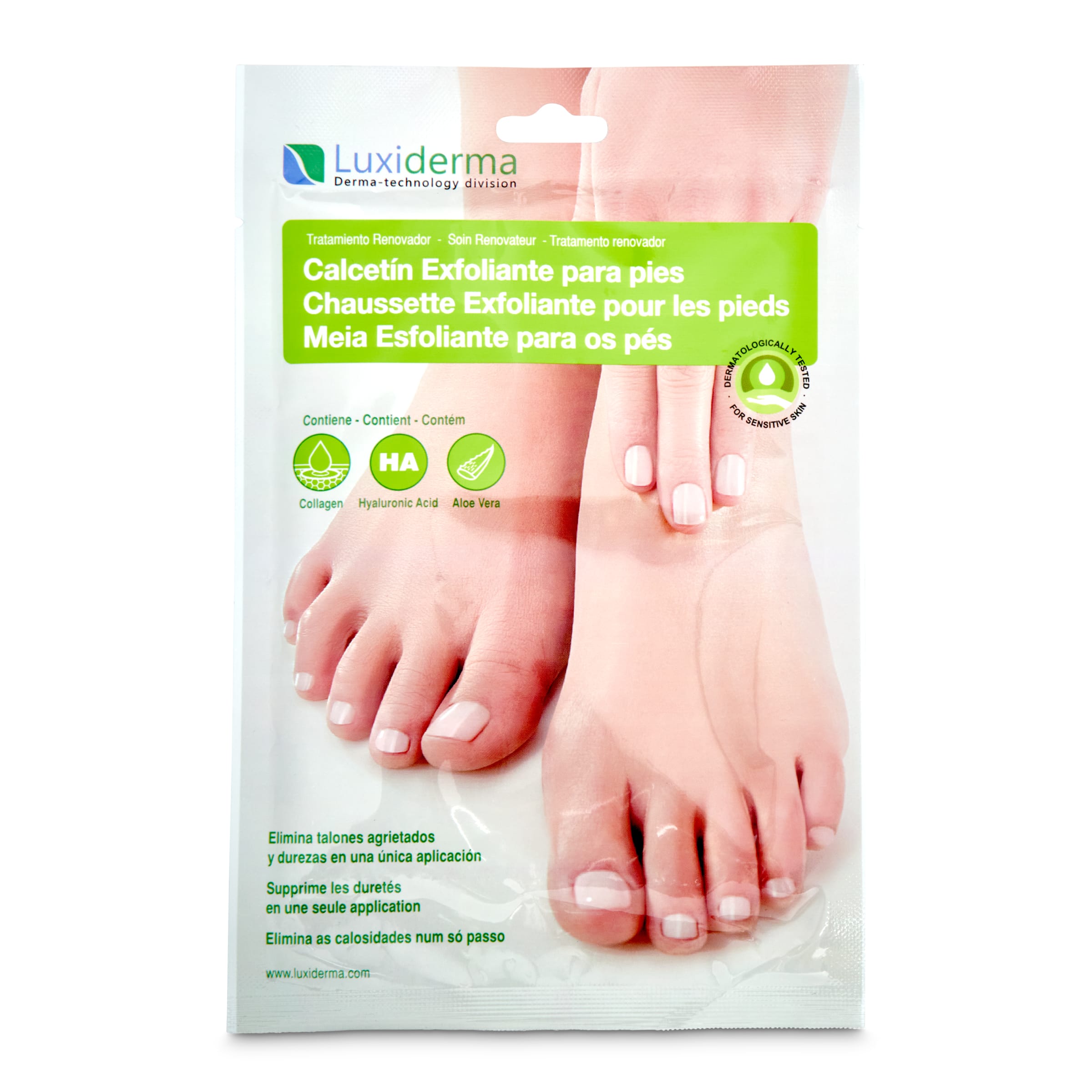 LUXIDERMIA calcetín exfoliante para pies envase 2 uds