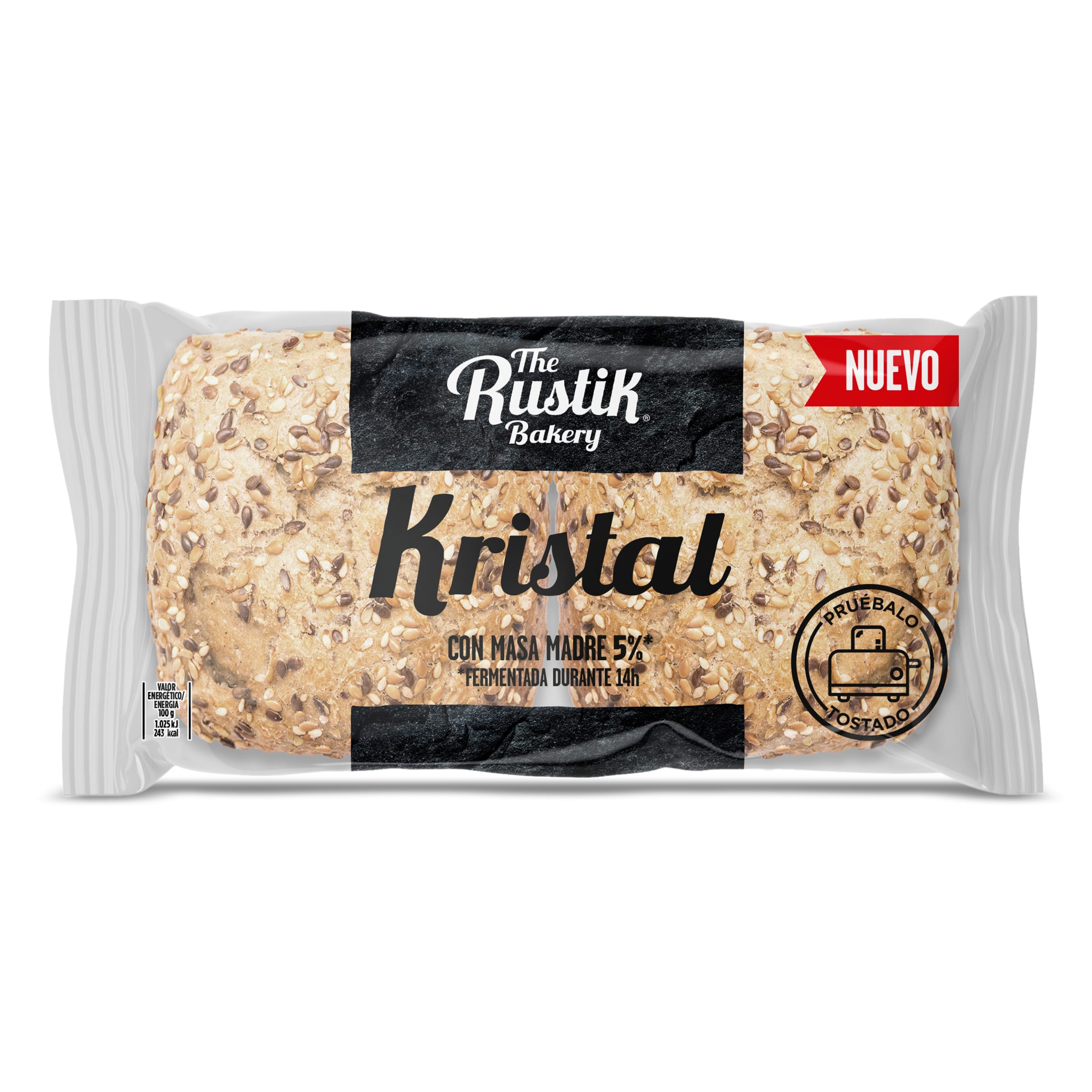 THE RUSTIK BAKERY pan con cereales kristal pack 2 unidades 185 gr